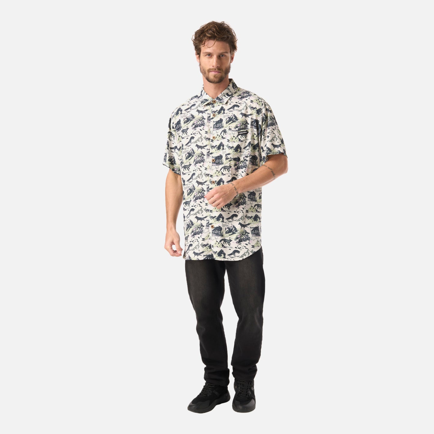 Camisa Hombre Good Karma Print Blanco Haka Honu