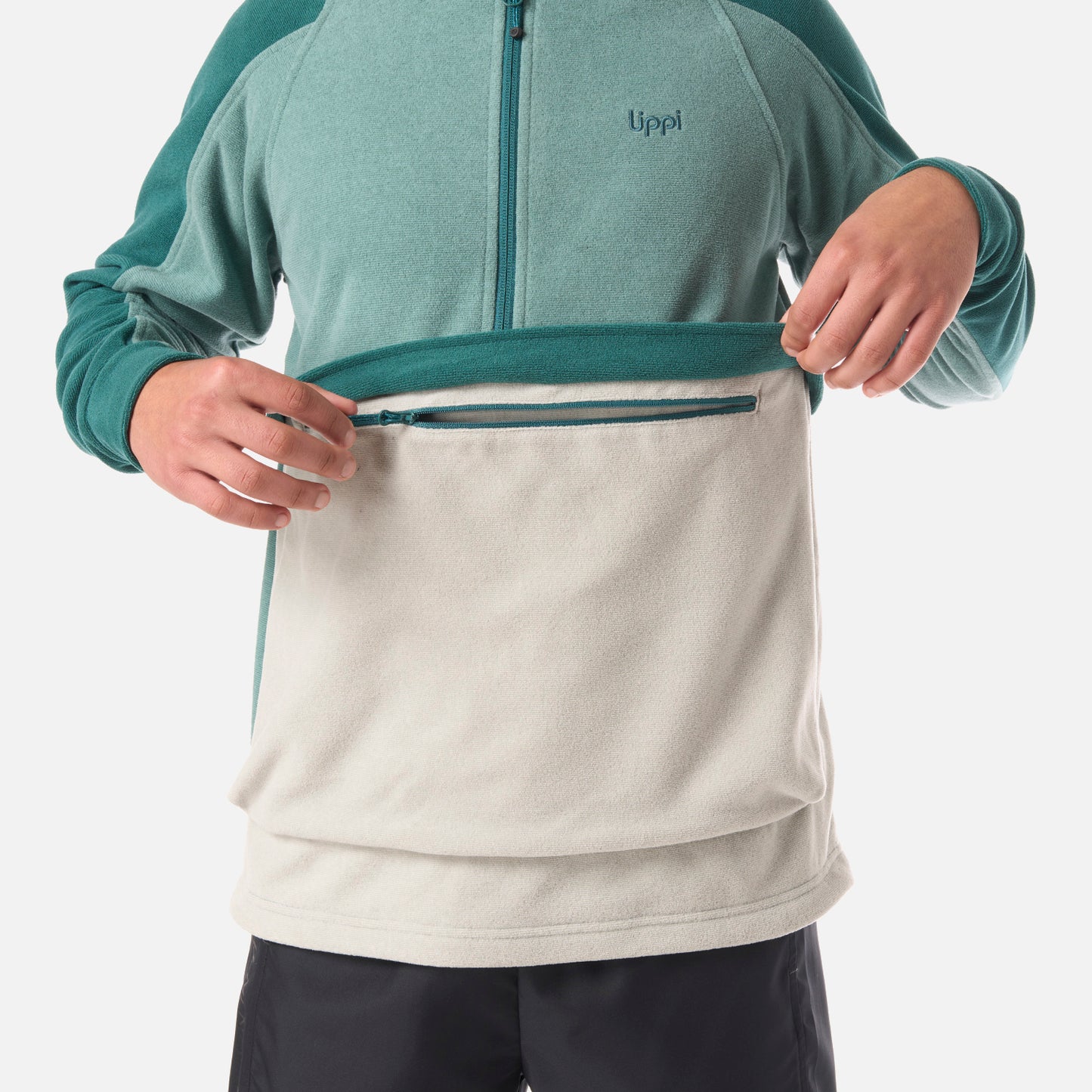 Polar Teen Boy Fireplace 1/4 Zip Sweatshirt Turquesa Lippi