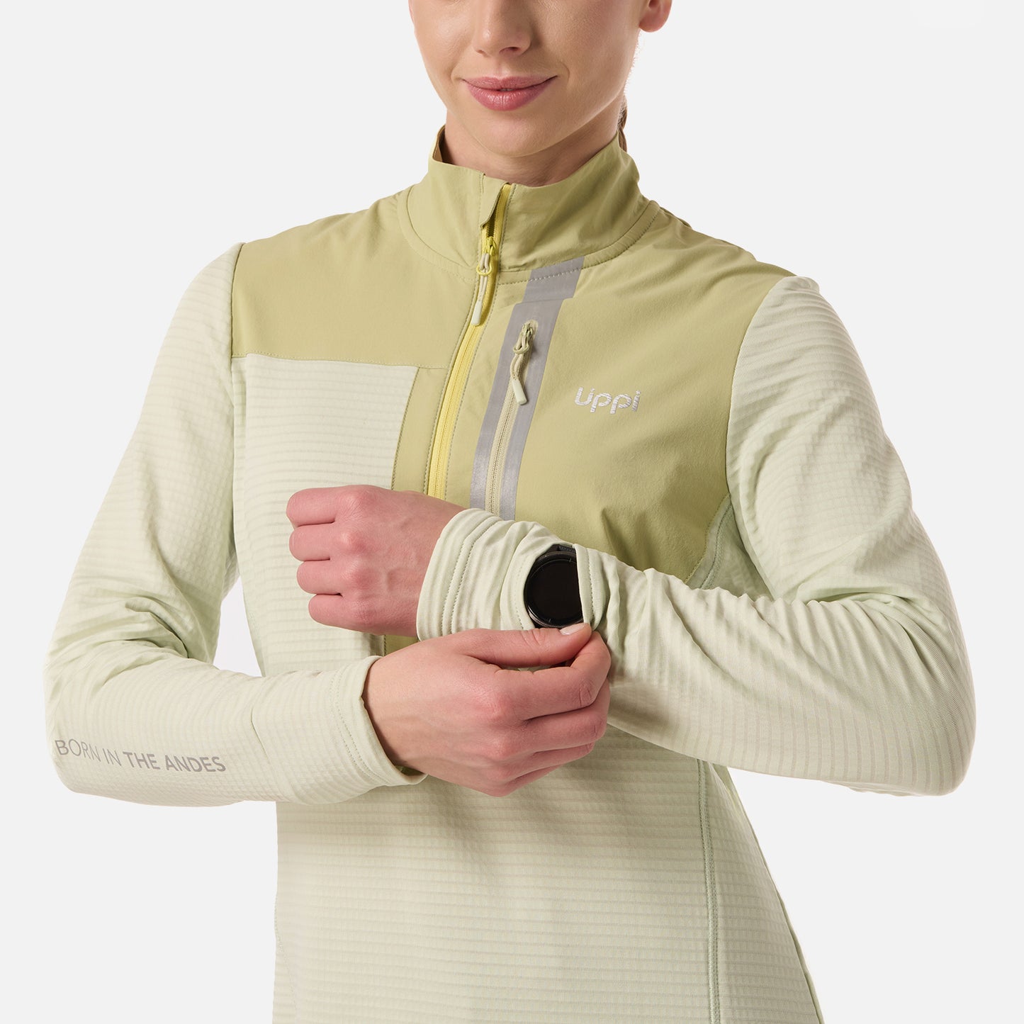 Polerón Mujer Karova Nano-F 1/4 Zip Verde Claro Lippi