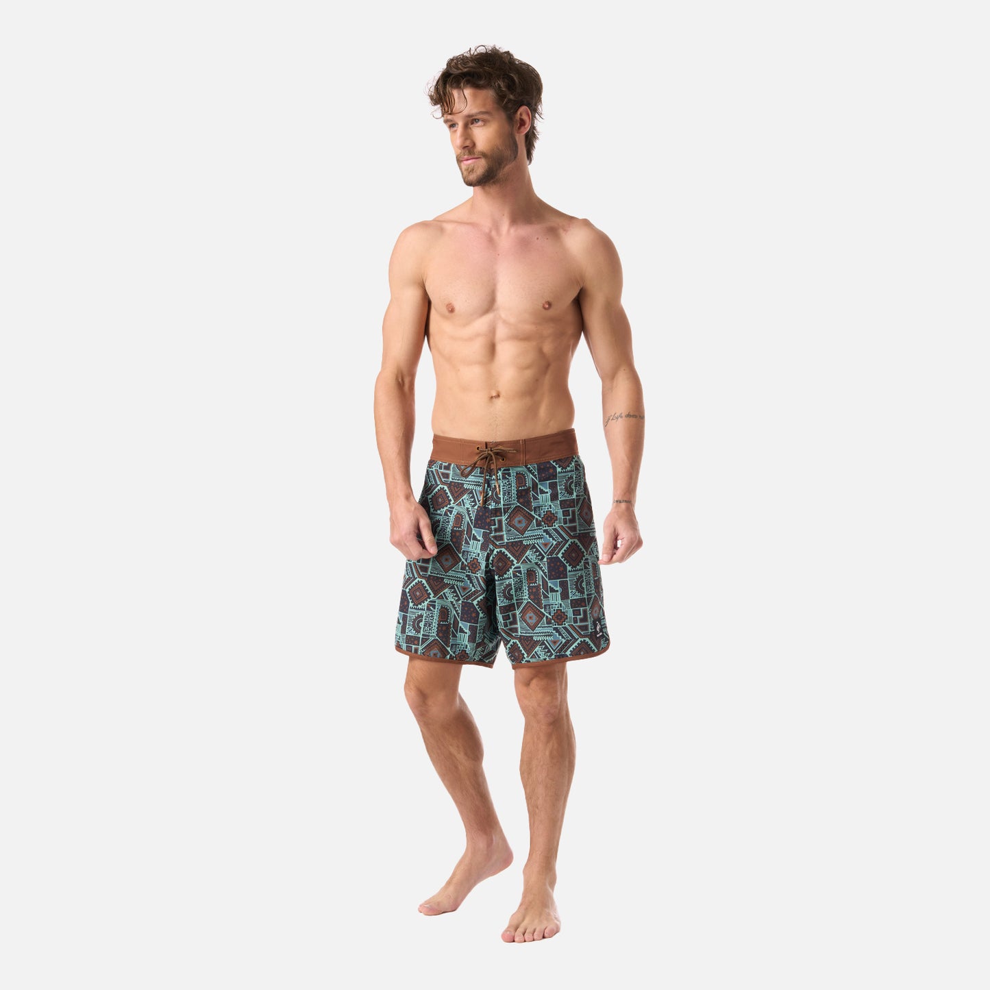 Traje de Baño Hombre Sorfer Print Mostaza Oscuro Haka Honu