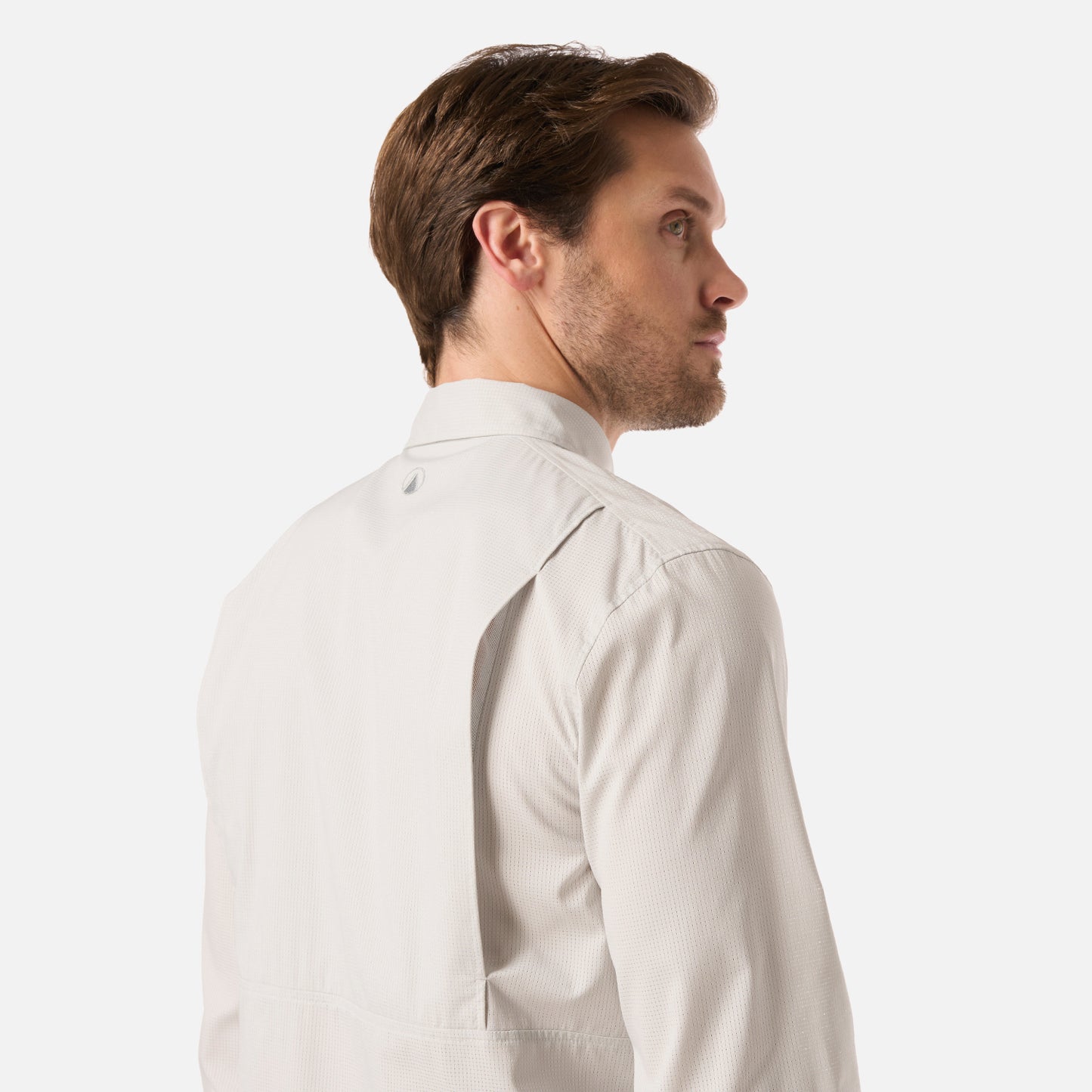 Camisa Hombre Rosselot Long Sleeve Q-Dry Shirt Gris Claro Lippi