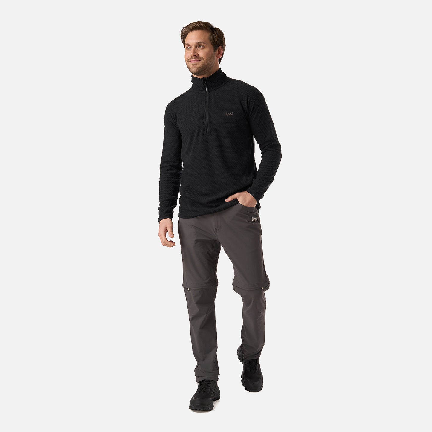 Polerón Hombre Jacaranda Nano-F 1/4 Zip Negro Lippi