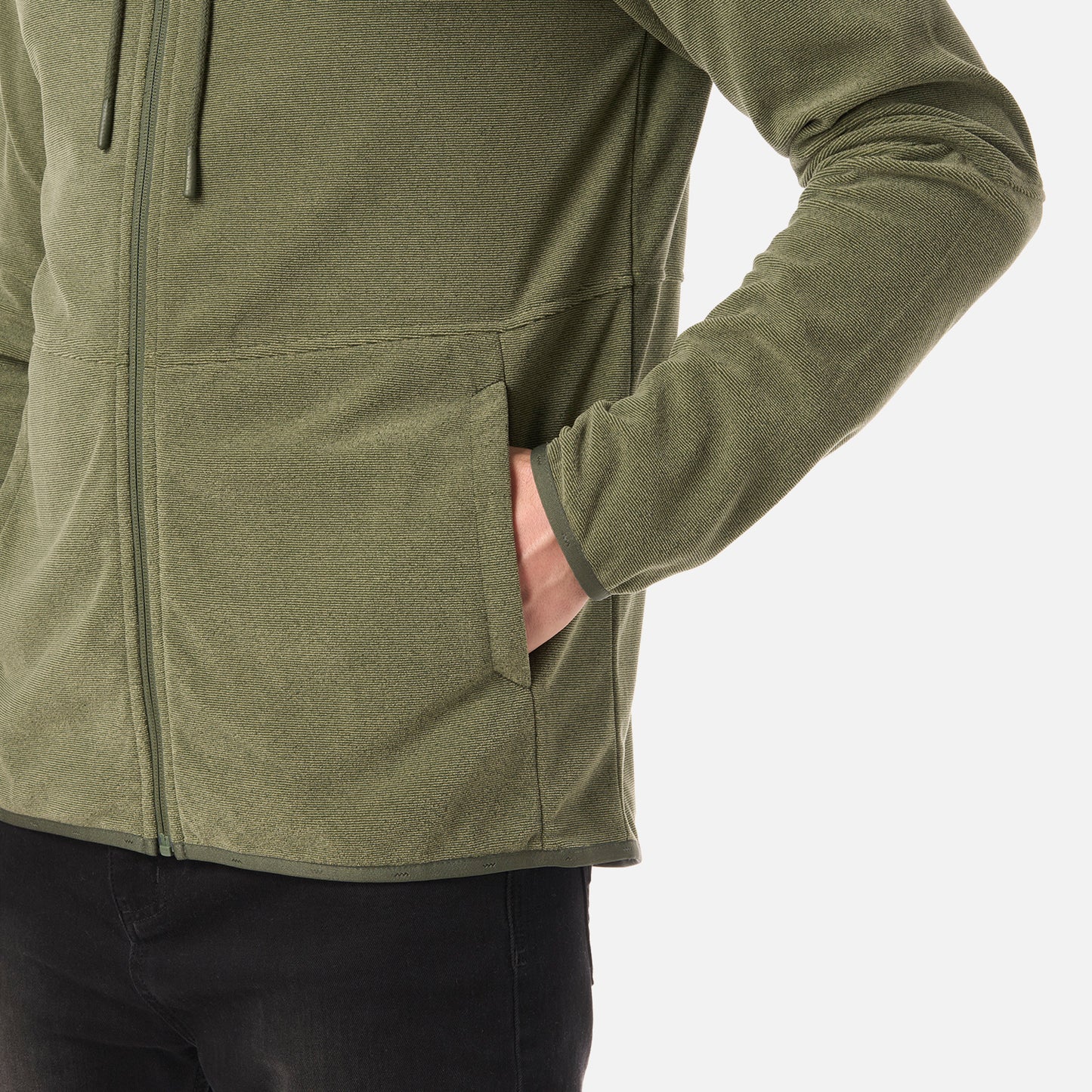 Polar Hombre Stripes Nano-F Full Zip Hoody Verde Musgo Lippi