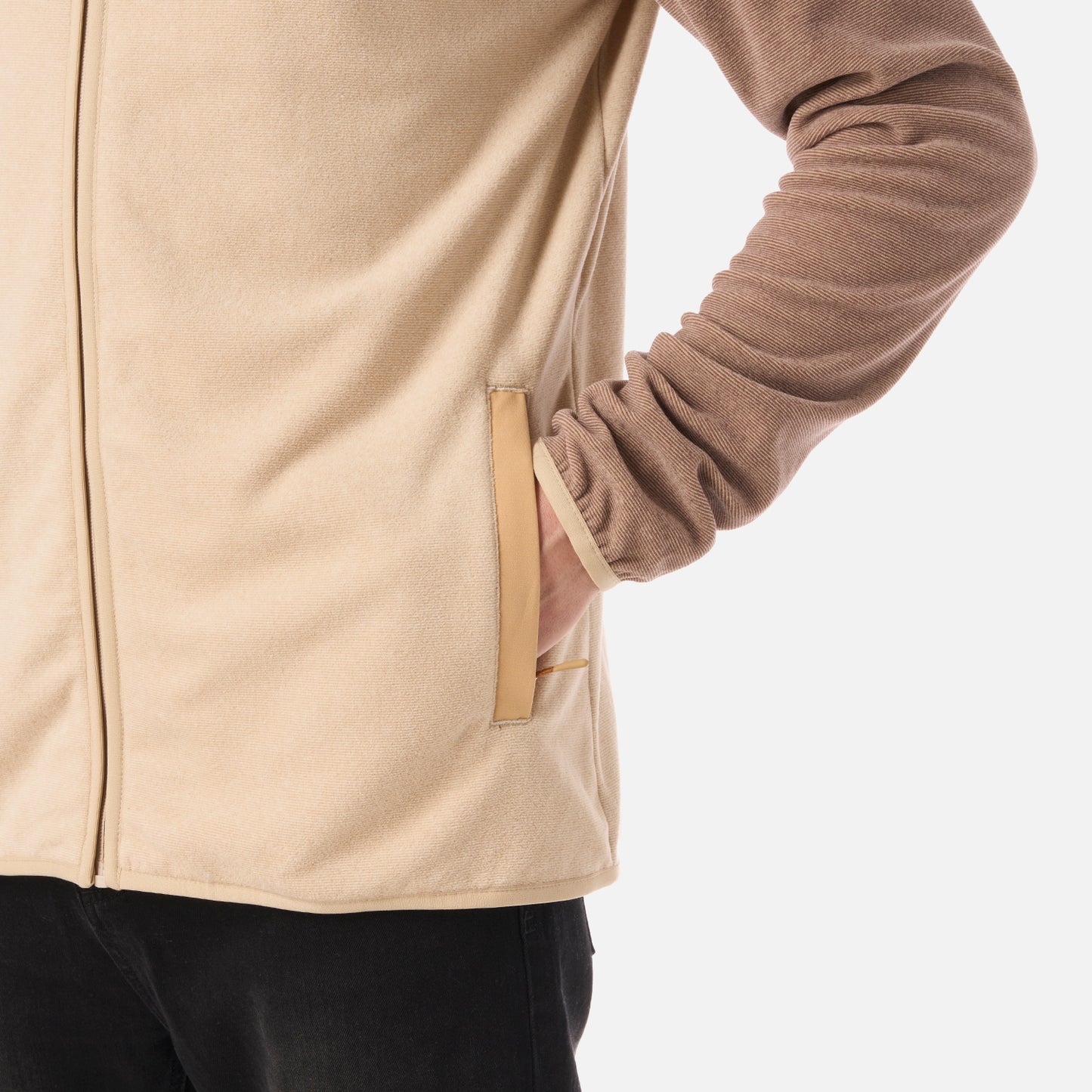 Polar Hombre Fireplace Full Zip Hoody Sweatshirt Beige Lippi