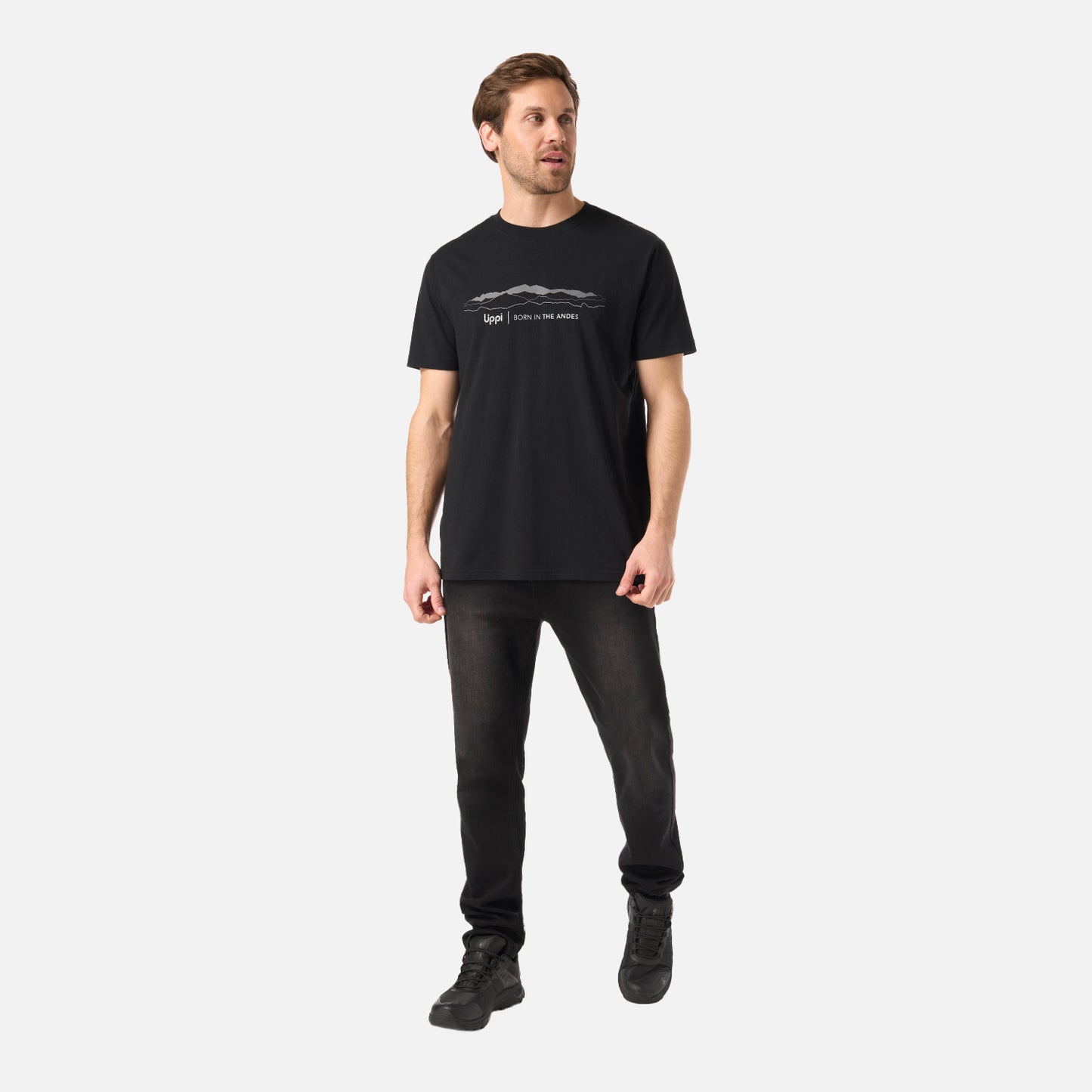 Polera Hombre Logo Lippi Front Print T-Shirt Negro Lippi