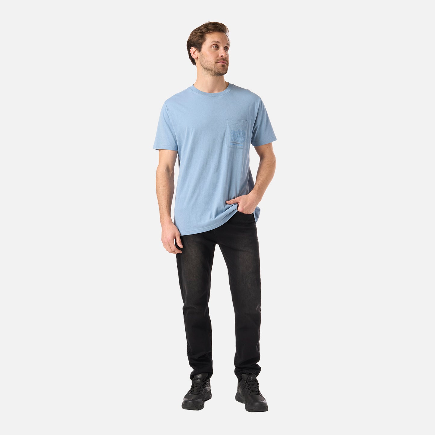 Polera Hombre Ulmo Pocket T-Shirt Azul Piedra Lippi