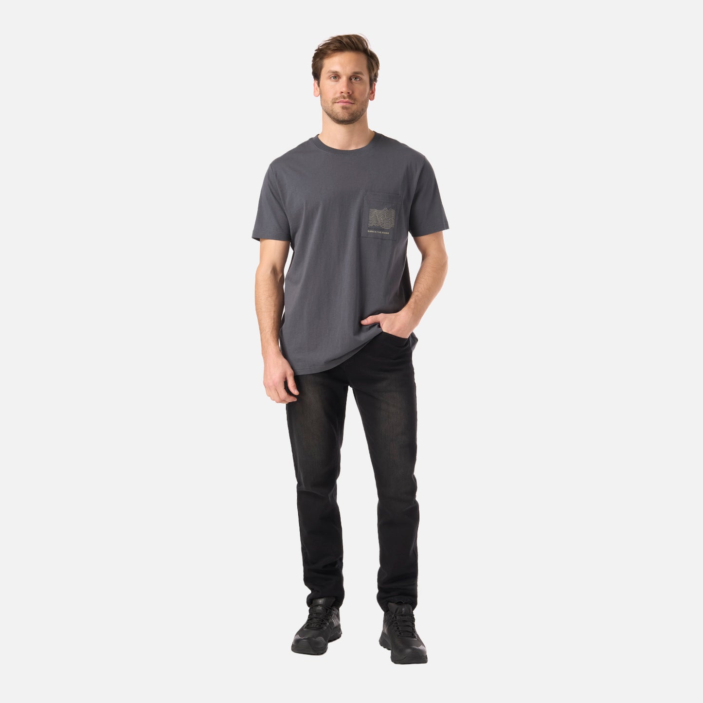 Polera Hombre Ulmo Pocket T-Shirt Grafito Lippi