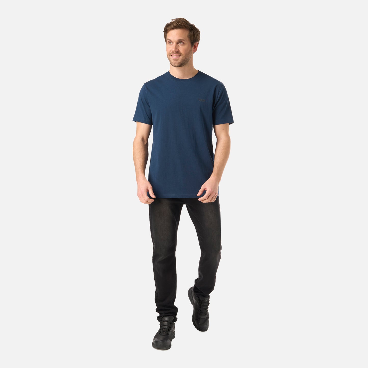 Polera Hombre Logo Lippi Back Print T-Shirt Azul Marino Lippi