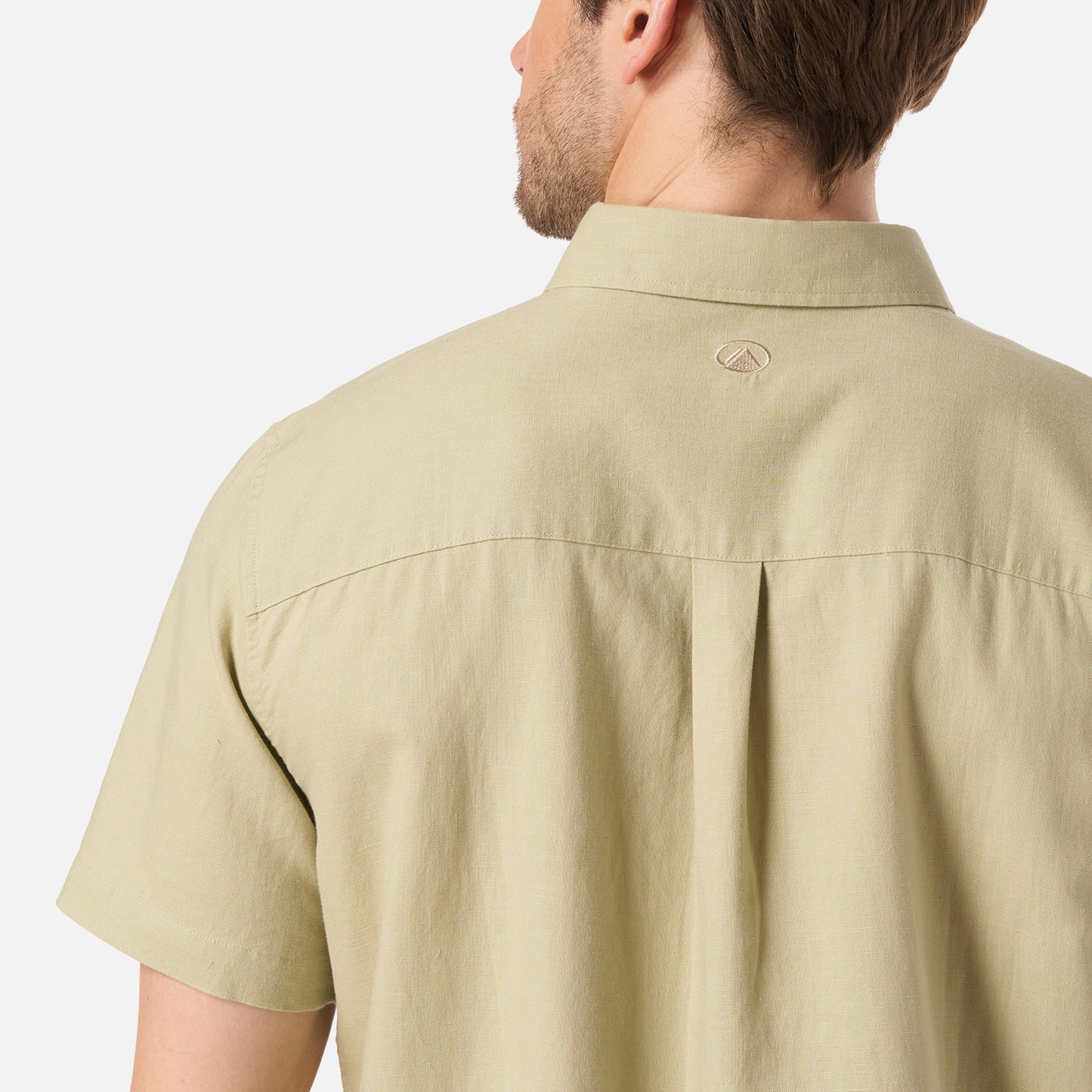 Camisa Hombre Terrain Linen Shirt Verde Oliva Lippi