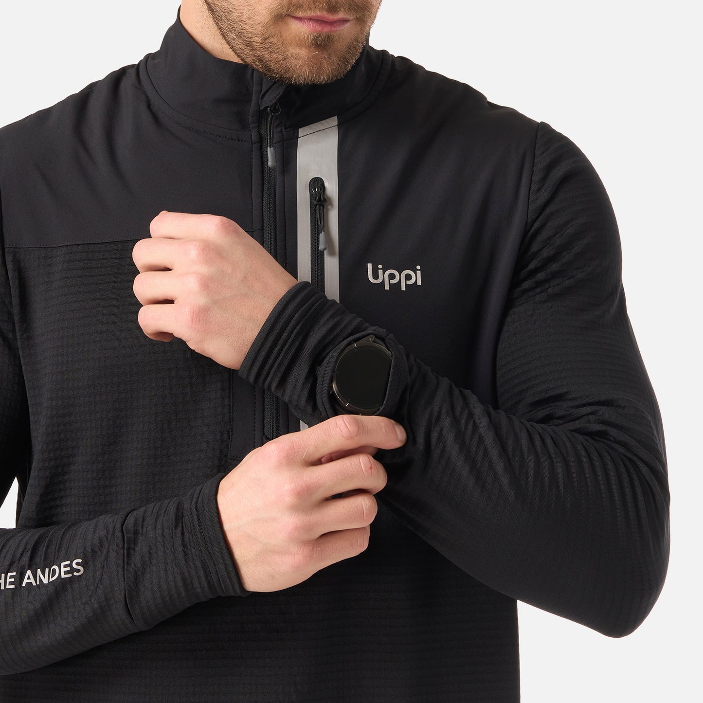 Polerón Hombre Karova Nano-F 1/4 Zip Negro Lippi