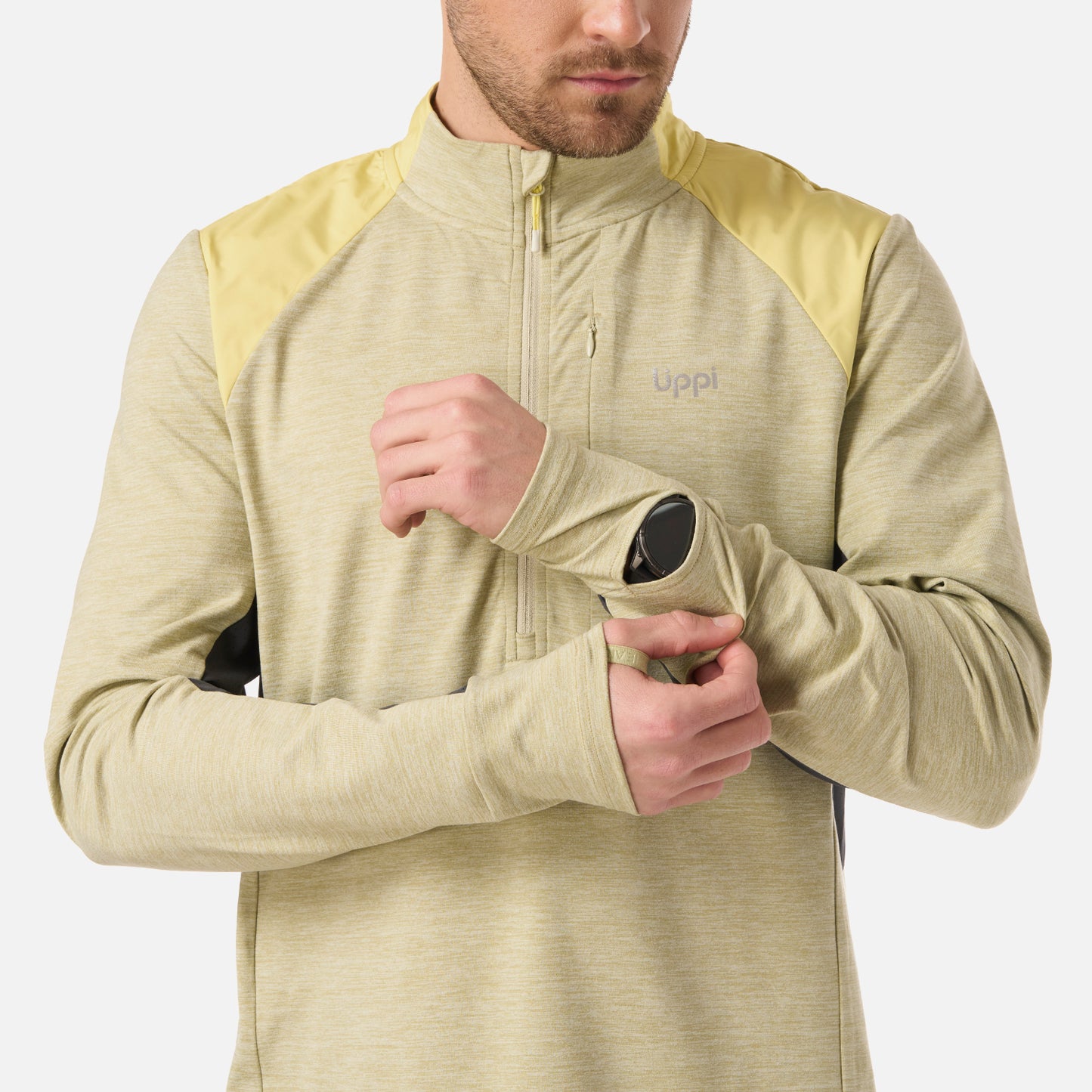 Polerón Hombre Egger 1/4 Zip Verde Manzana Lippi