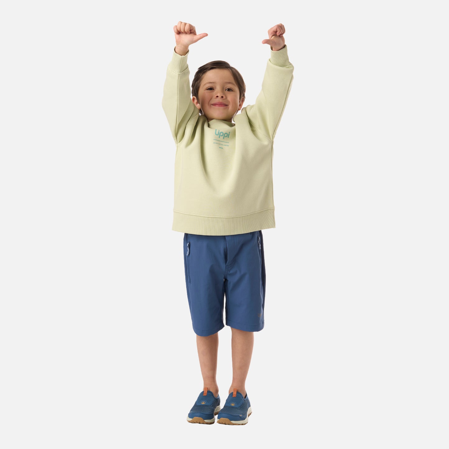 Polerón Niño Insigne Sweatshirt Oversize Gris Claro / Verde Agua Lippi