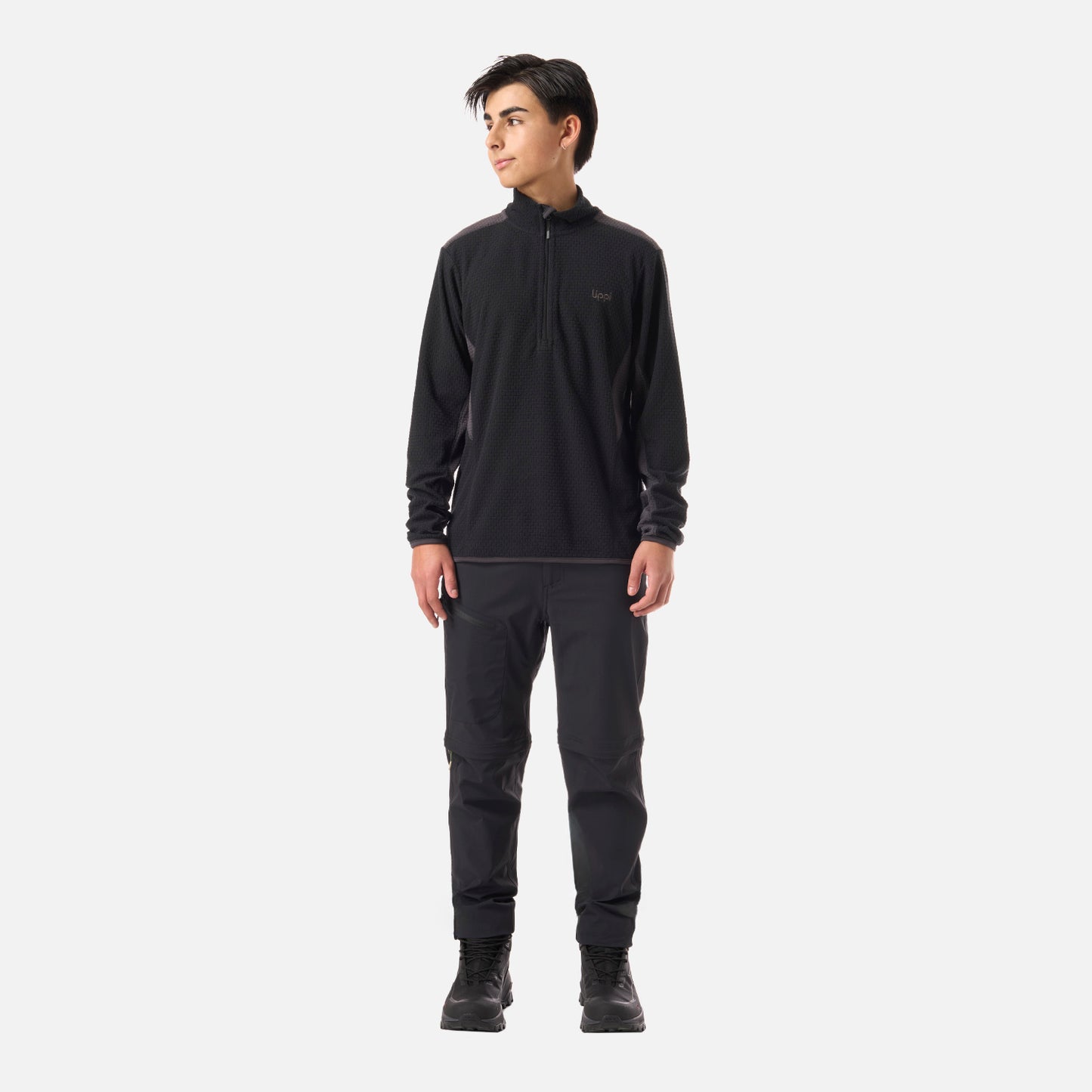 Polerón Teen Boy Mild Nano-F 1/4 Zip Negro Lippi