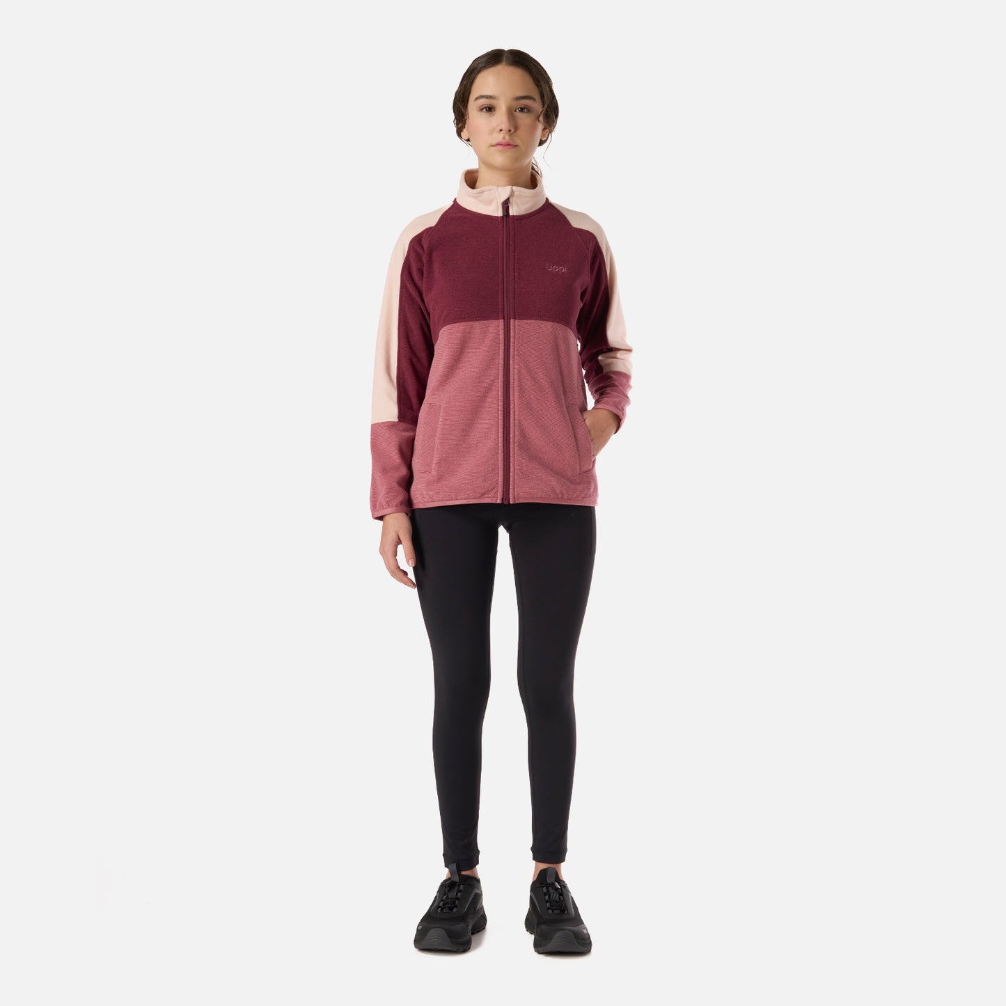Polar Teen Girl Fireplace Full Zip Sweatshirt Rosa Oscuro Lippi