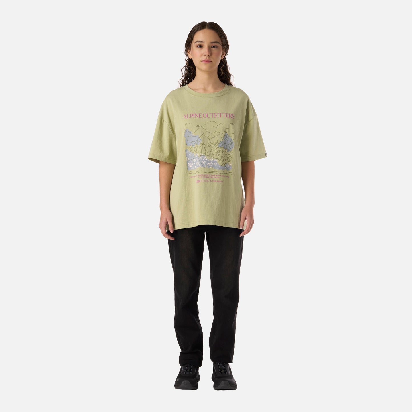Polera Teen Girl Freedom Oversize T-Shirt Verde manzana Lippi