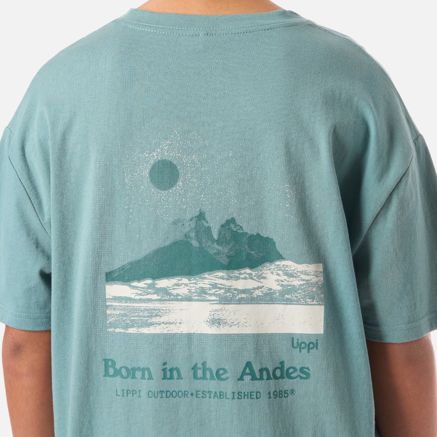 Polera Teen Boy Mountain Trip Oversize T-Shirt Turquesa Lippi