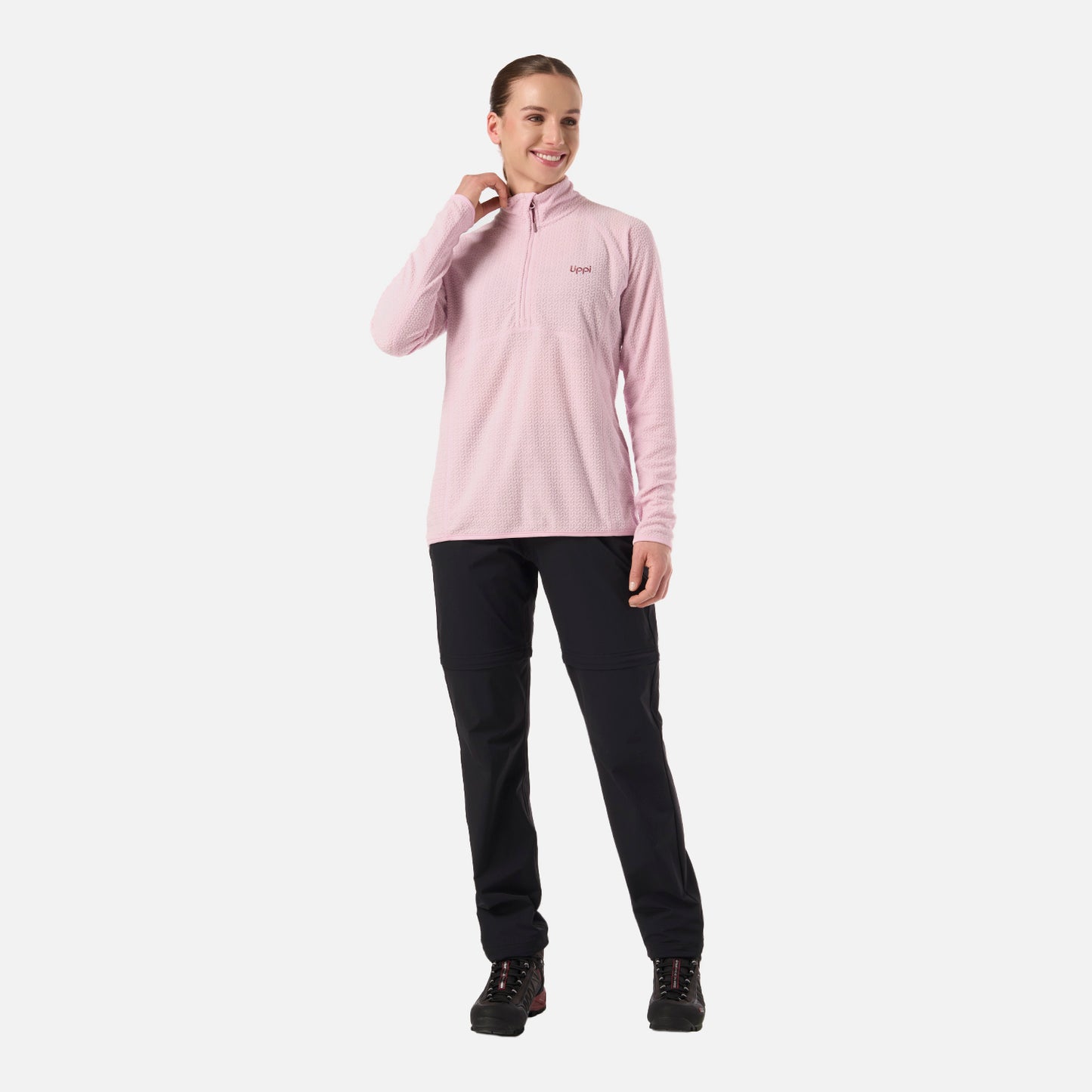 Polerón Mujer Jacaranda Nano-F 1/4 Zip Rosa Claro Lippi