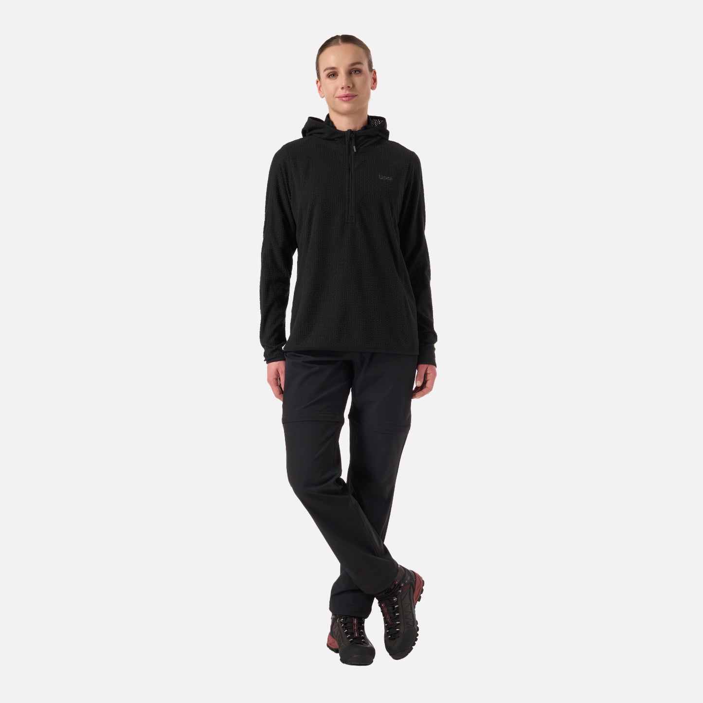 Polerón Mujer Jacaranda Nano-F 1/4 Zip Hoody Negro Lippi