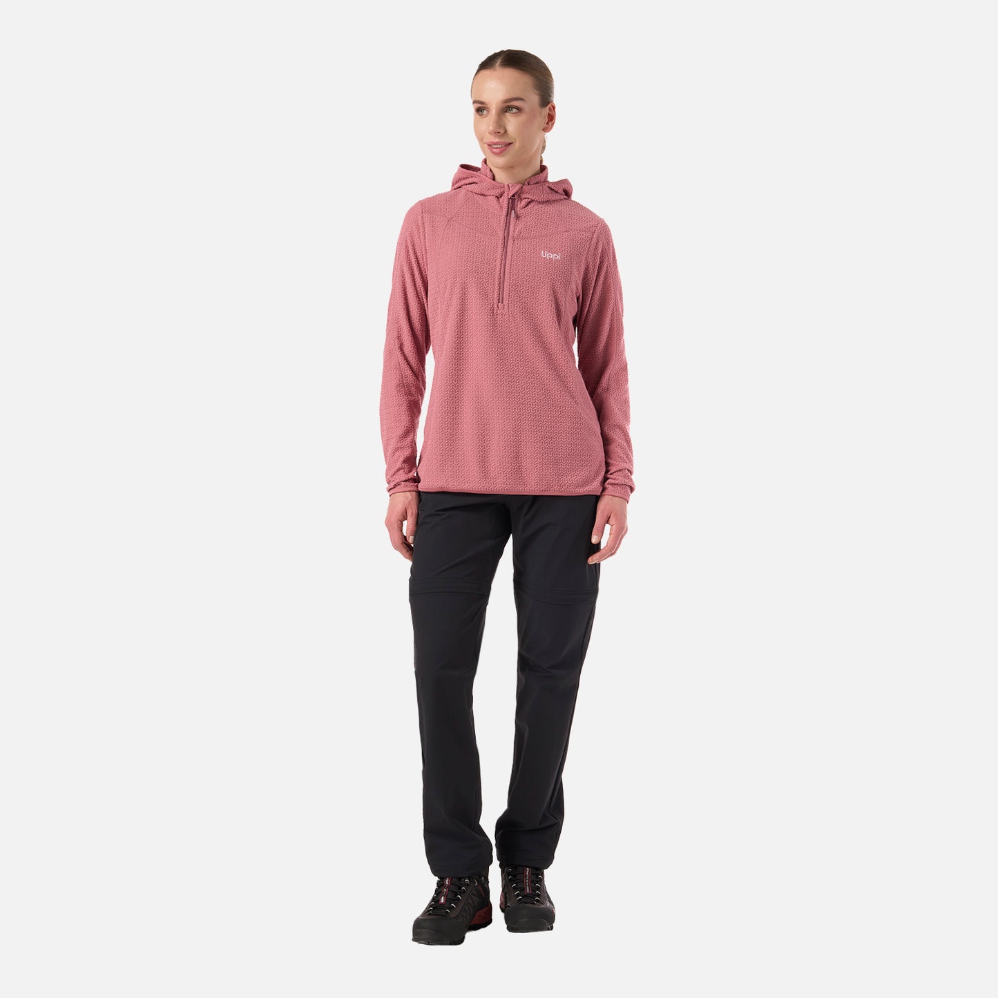 Polerón Mujer Jacaranda Nano-F 1/4 Zip Hoody Rosa Oscuro Lippi