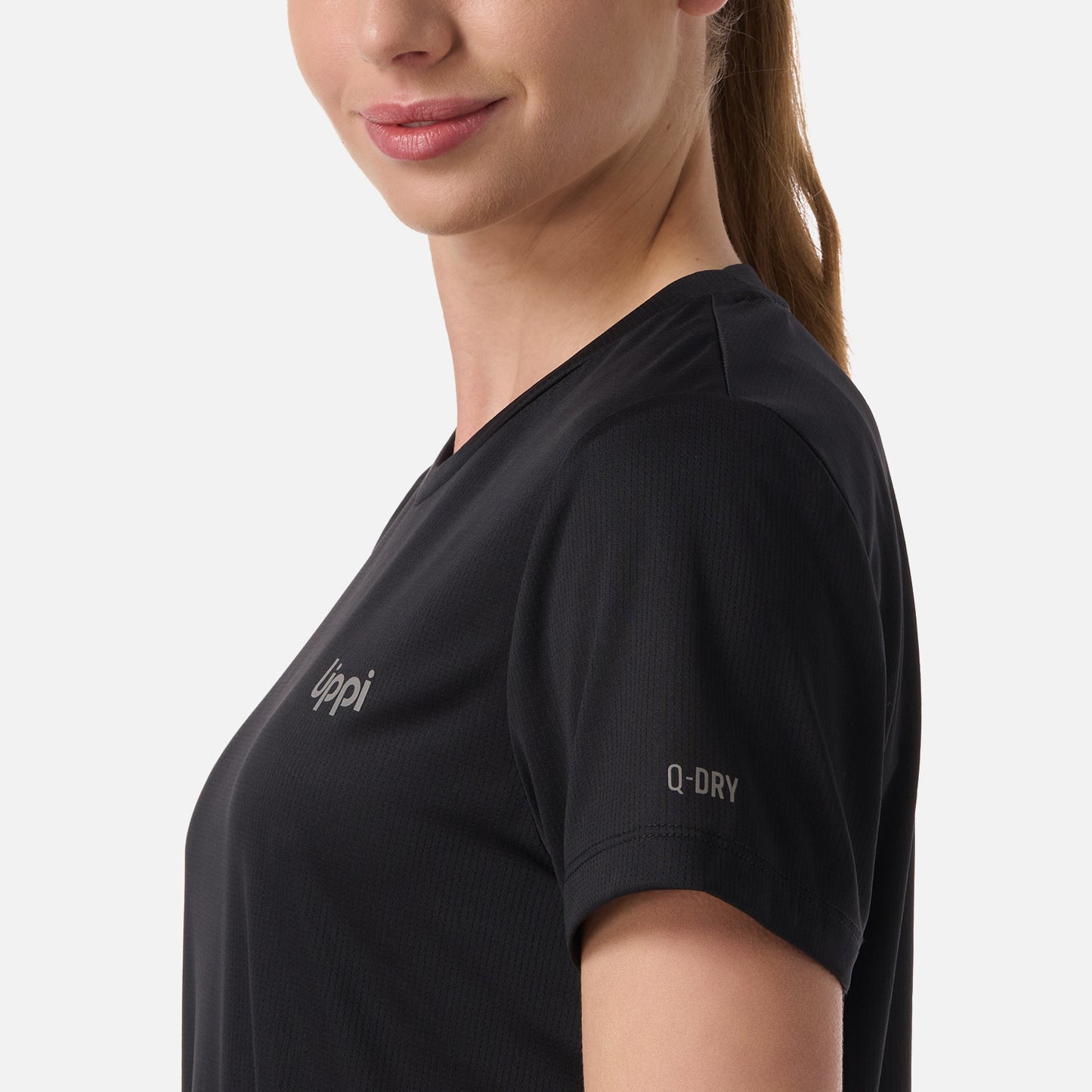 Polera Mujer Core Q-Dry T-Shirt Negro Lippi