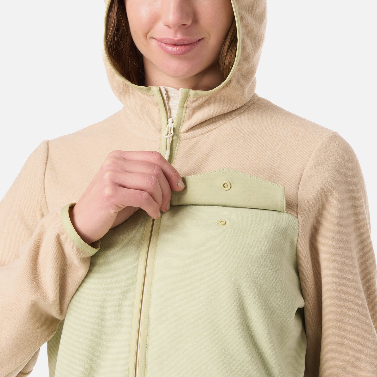Polar Mujer Fireplace Full Zip Hoody Sweatshirt Crema Lippi