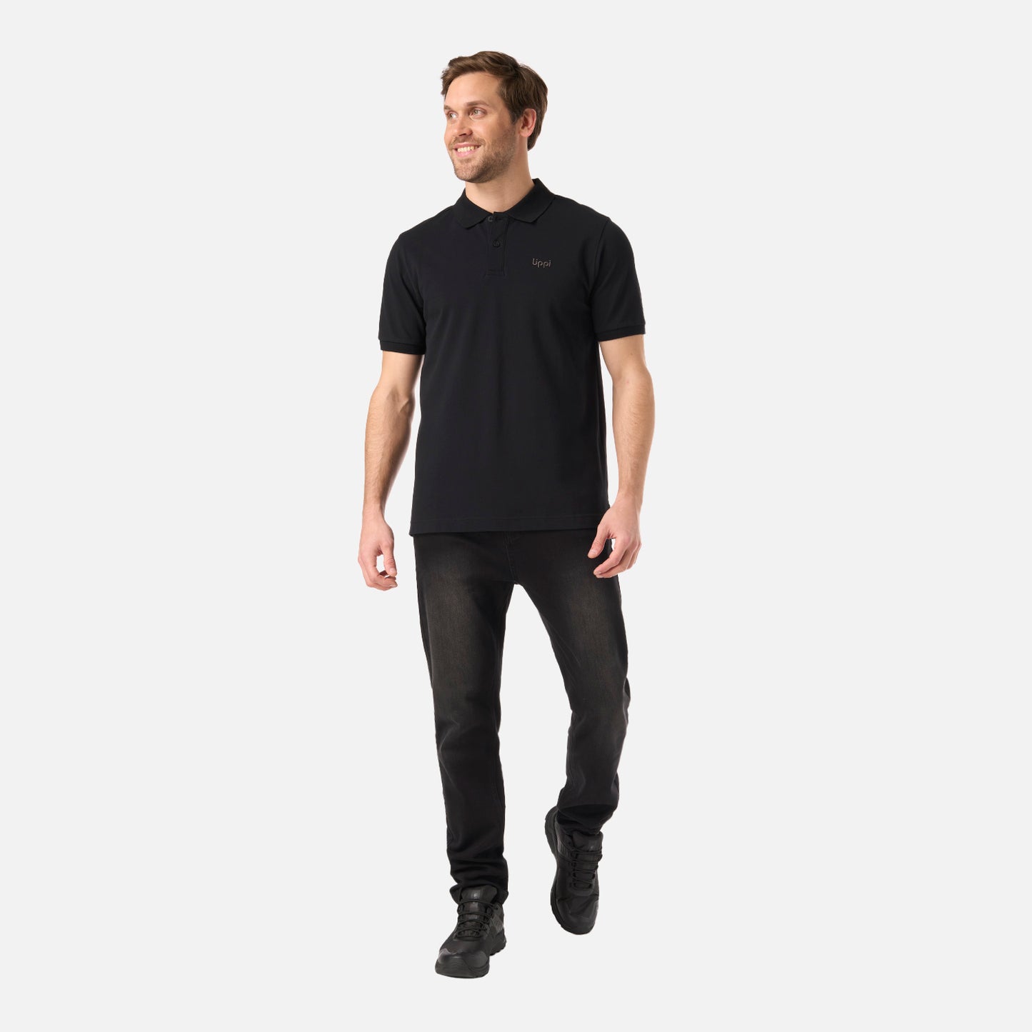 Polera Hombre First Class Elastic Polo Negro Lippi