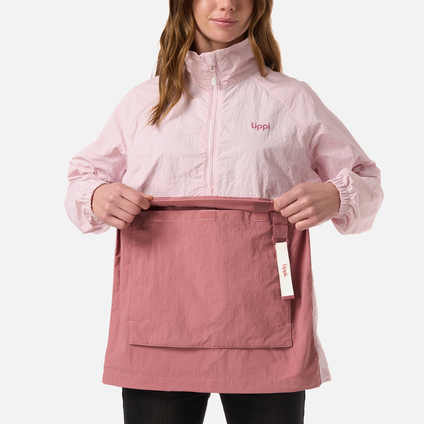 Chaqueta Mujer WindCity WindBreaker 1/4 Zip Jacket Rosa Claro Lippi