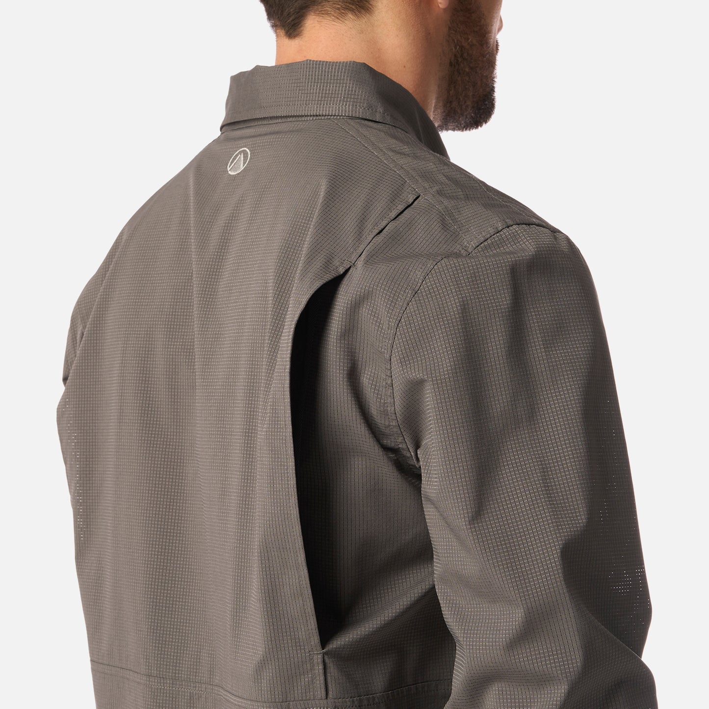 Camisa Hombre Rosselot Long Sleeve Q-Dry Shirt Gris Medio Lippi