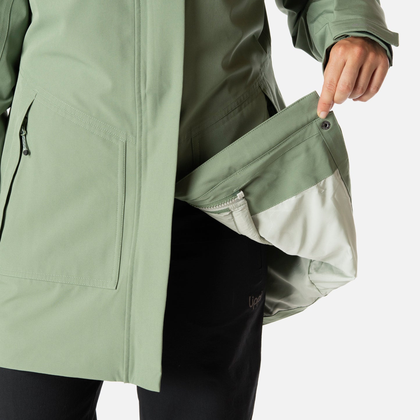 Chaqueta Mujer Hicken Fusion-3 B-Dry Hoody Jacket Jade Oscuro Lippi