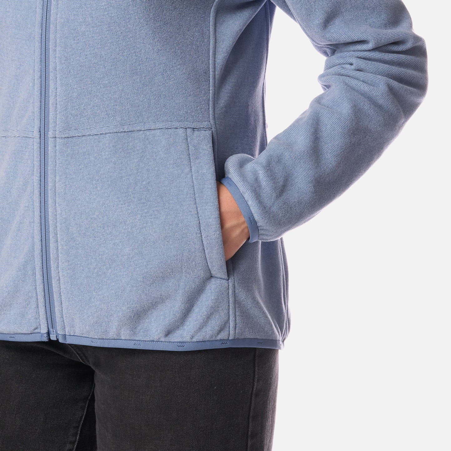 Polar Mujer Stripes Nano-F Full Zip Hoody Azul Piedra Lippi