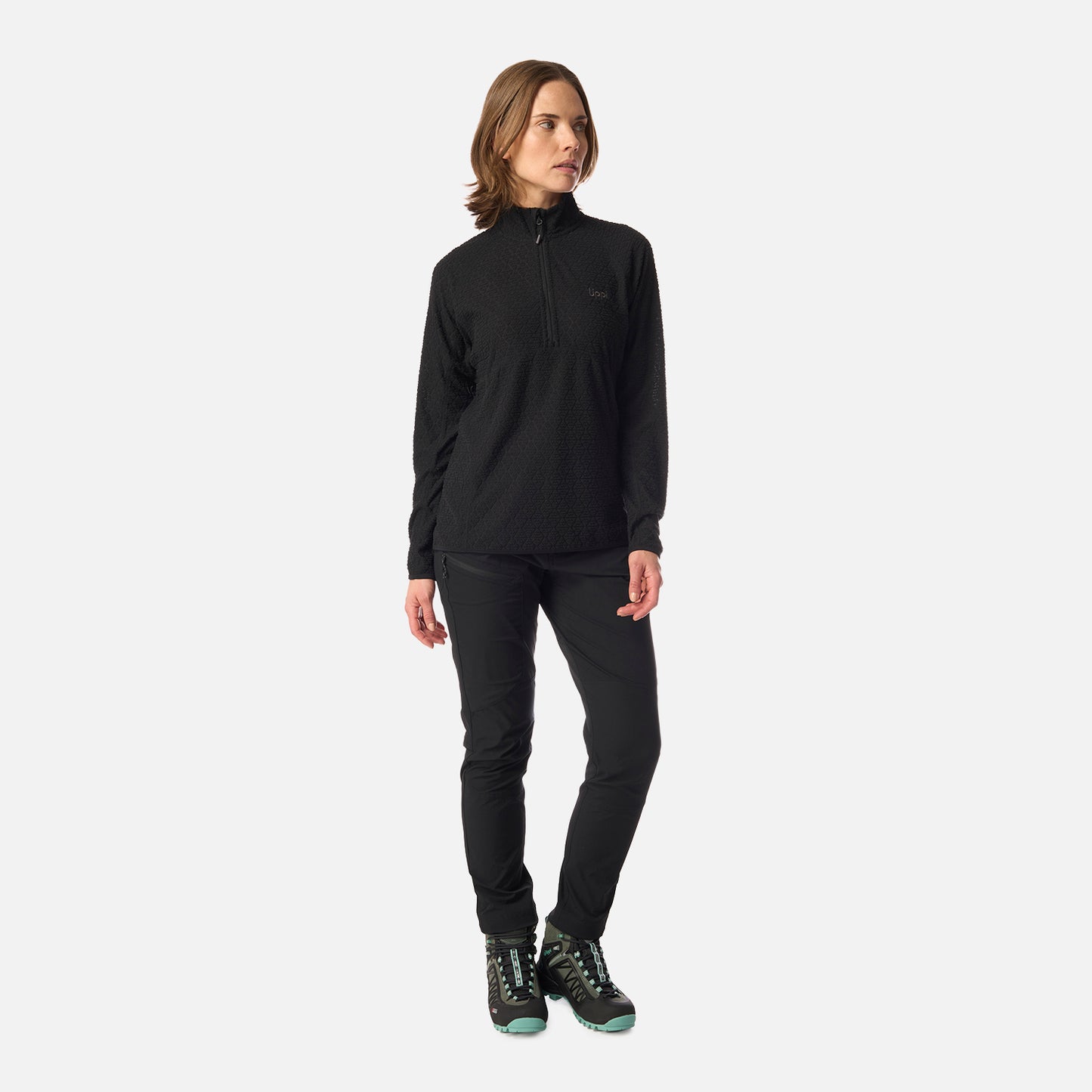 Polerón Mujer Jacaranda Nano-F 1/4 Zip Negro Lippi