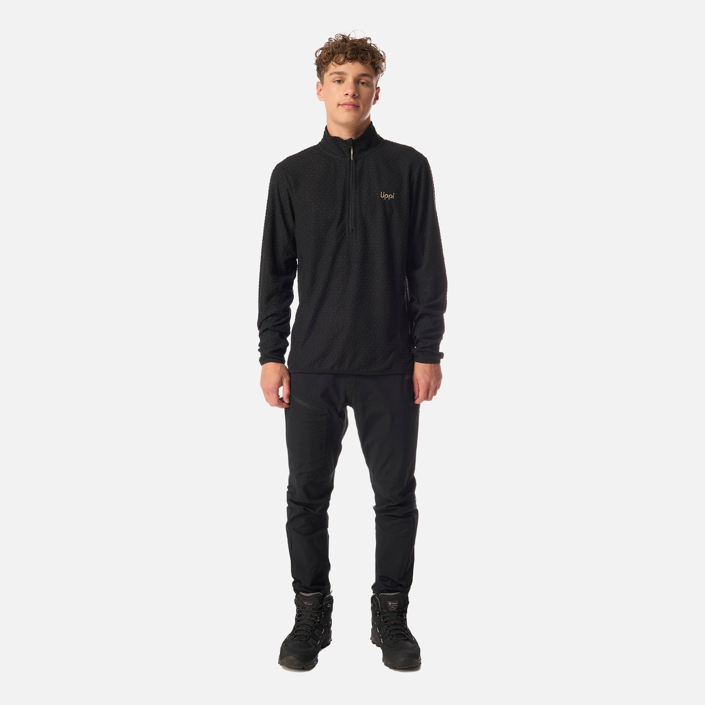 Polerón Teen Boy Mild Nano-F 1/4 Zip Negro Lippi
