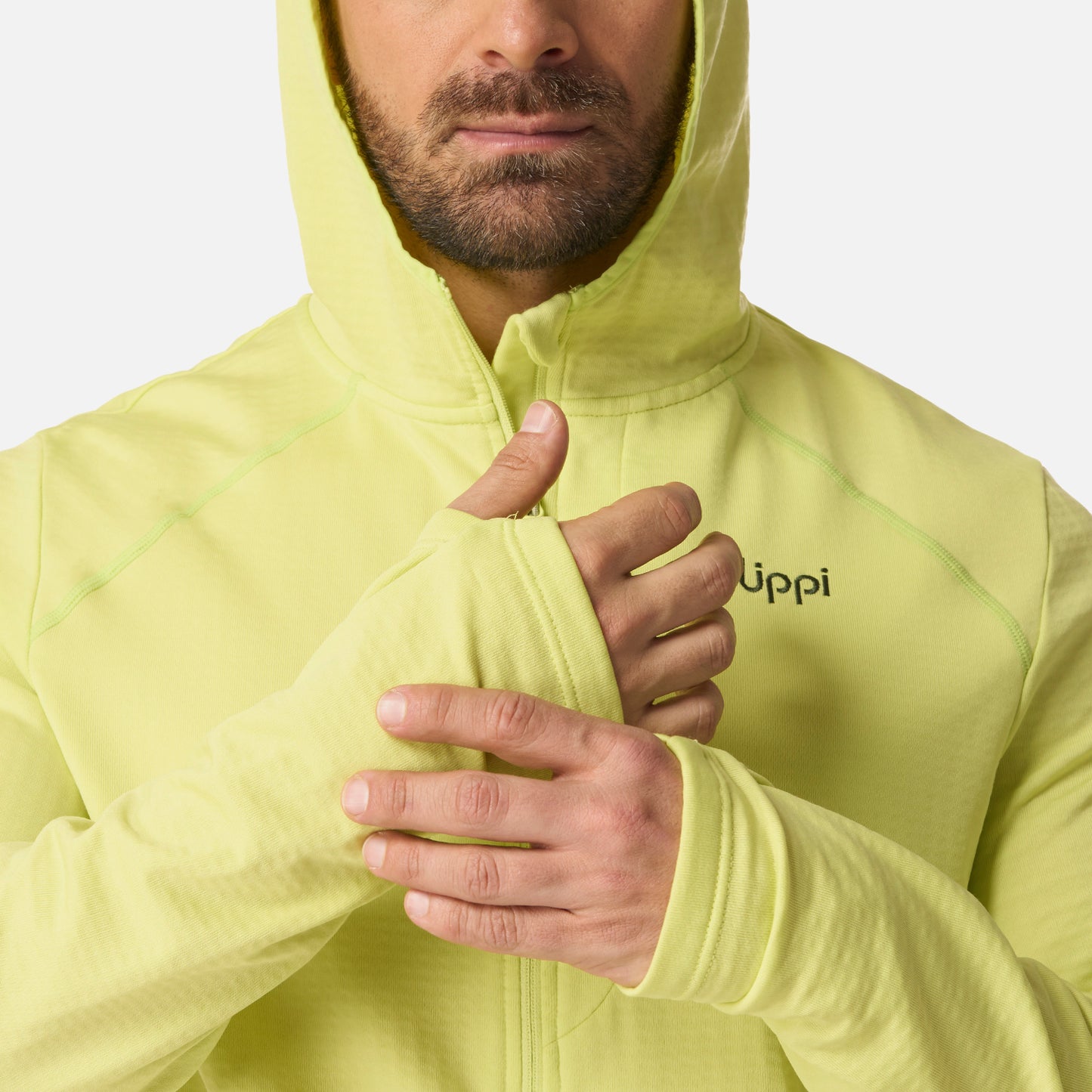 Polerón Hombre Viedma 1000 Nano-F 1/4 Zip Hoody Verde Lima Lippi