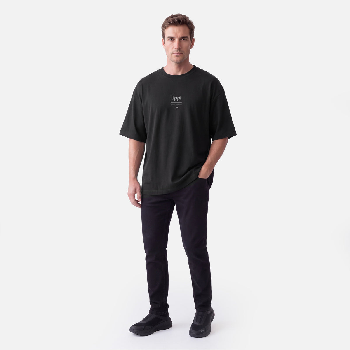 Polera Hombre Endura Cotton T-shirt Negro Lippi