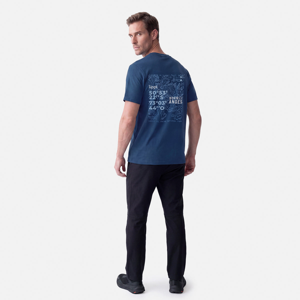 Polera Hombre Ulmo Back Print T-Shirt Azul Oscuro Lippi