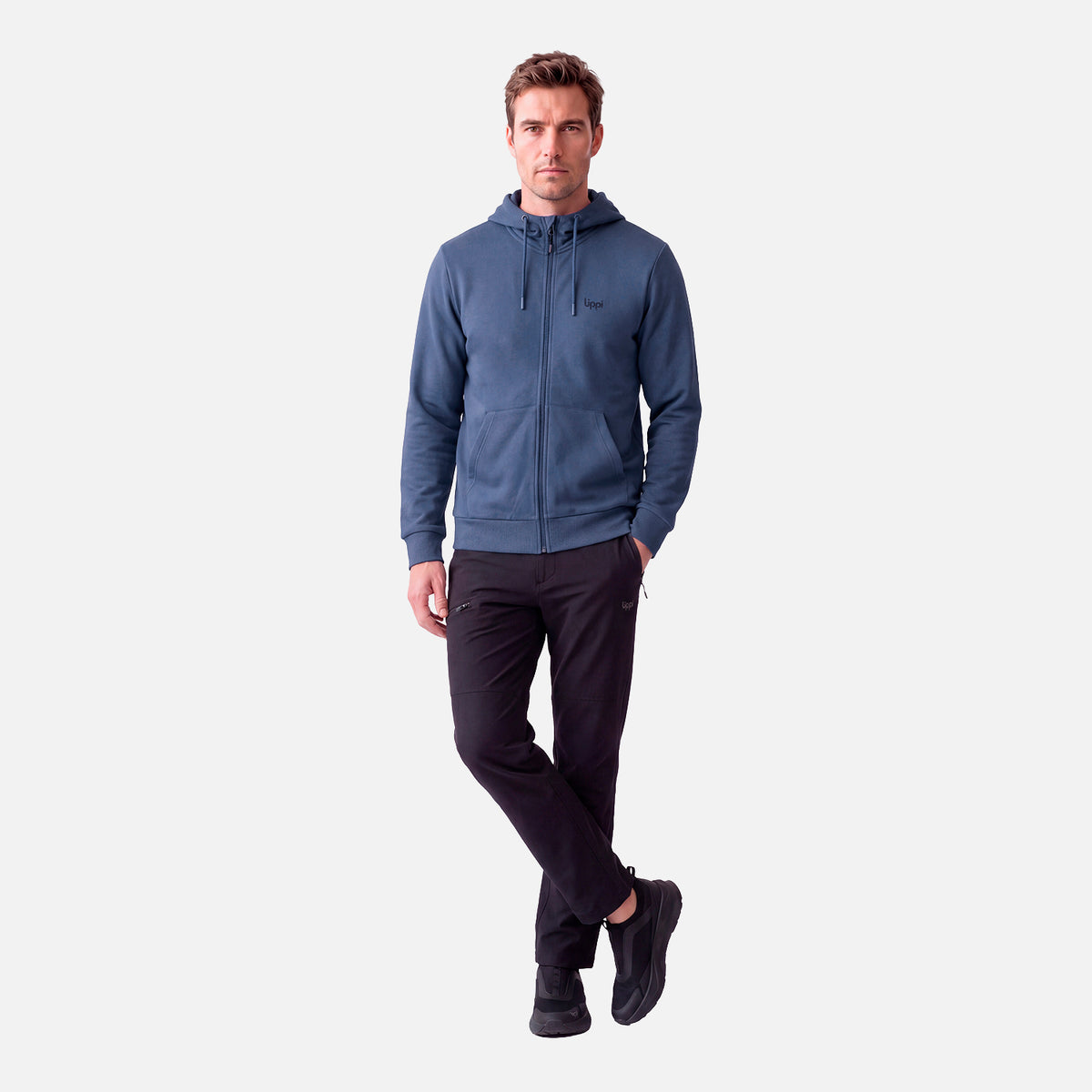 Polerón Hombre Ulmo Full Zip Hoody Sweatshirt Azul Oscuro Lippi