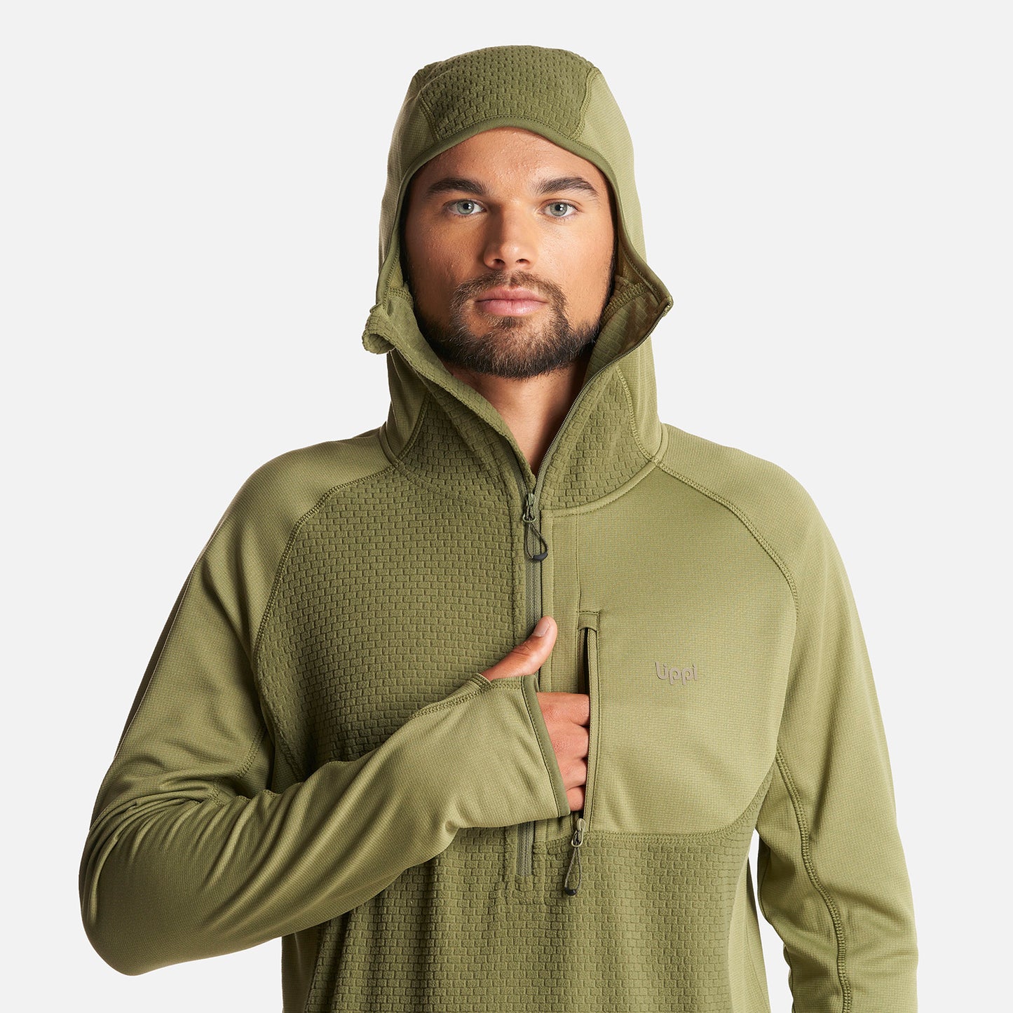 Poleron Hombre Jacaranda Mountain Nano-F 1/4 Zip Hoody Verde Lippi