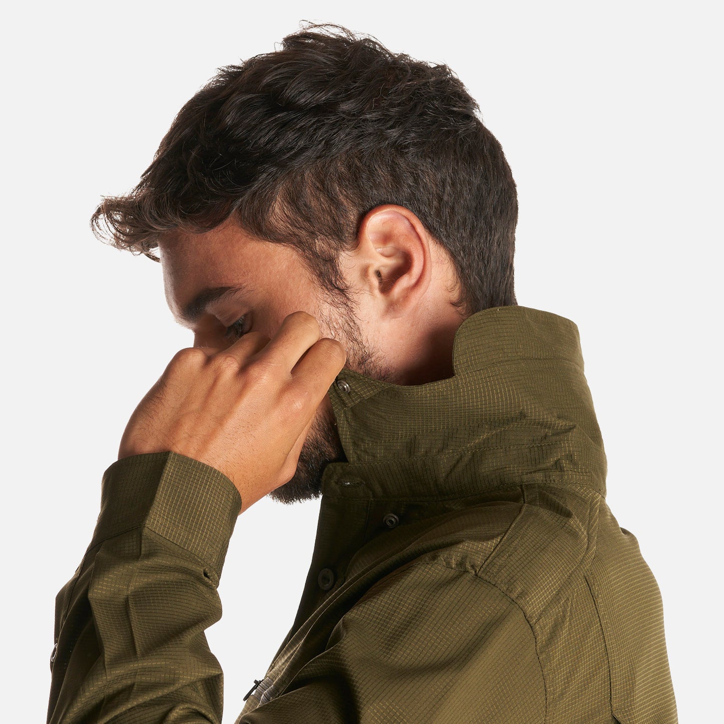 Camisa Hombre Rosselot Long Sleeve Q-Dry Shirt Verde Militar Lippi