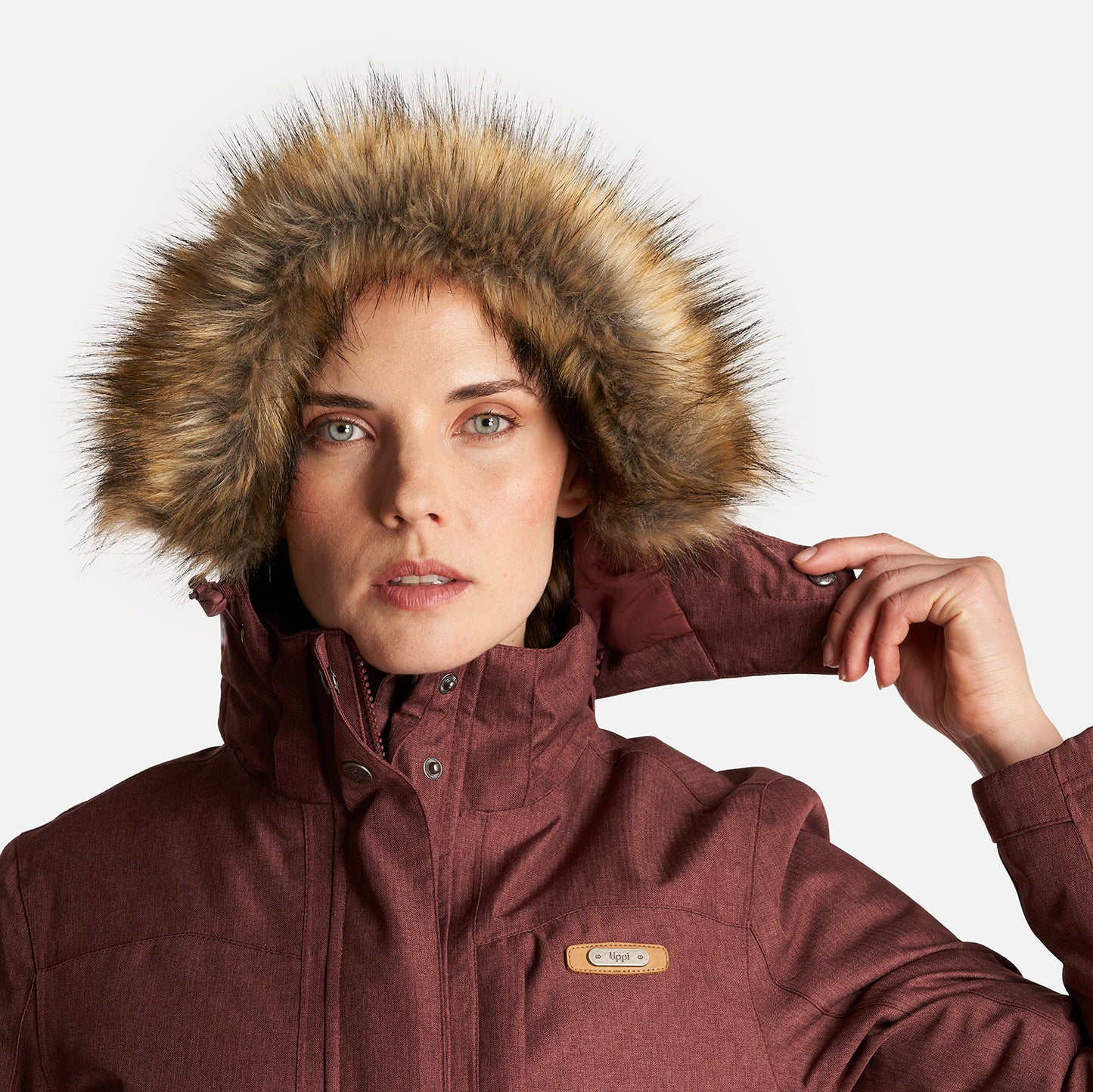 Chaqueta Mujer Roble B-Dry Hoody Jacket Melange Vino Lippi