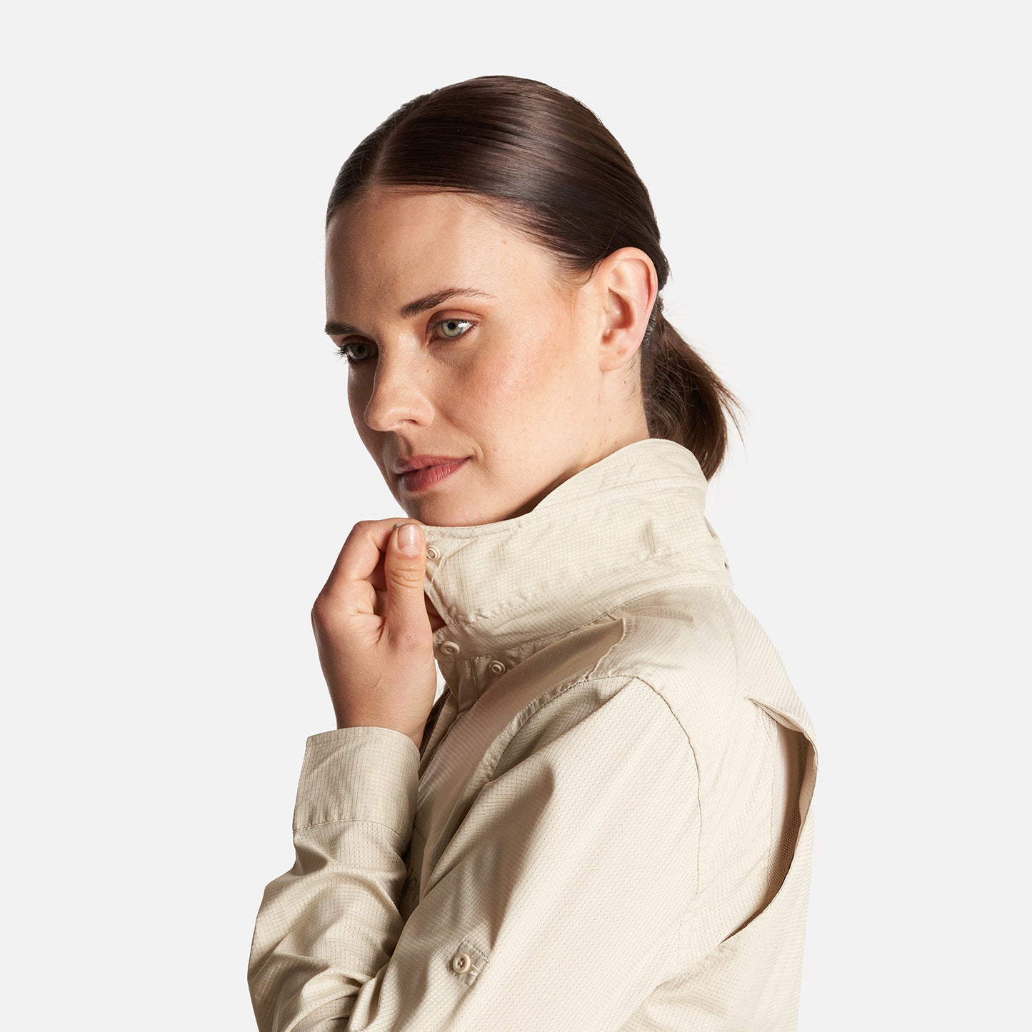 Camisa Mujer Rosselot Long Sleeve Q-Dry Shirt Crema Lippi