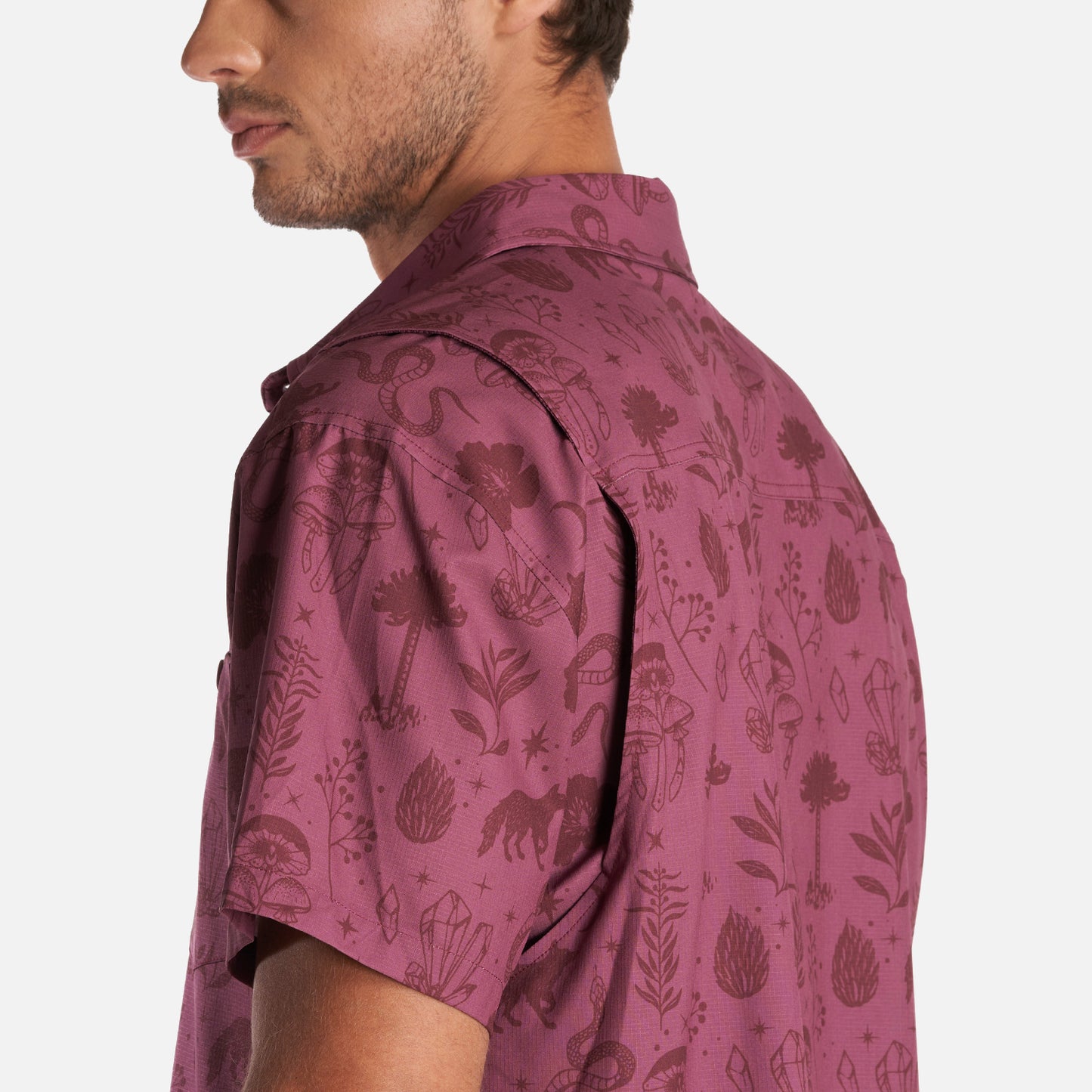 Camisa Hombre Cumbre Manga Corta Morado Haka Honu