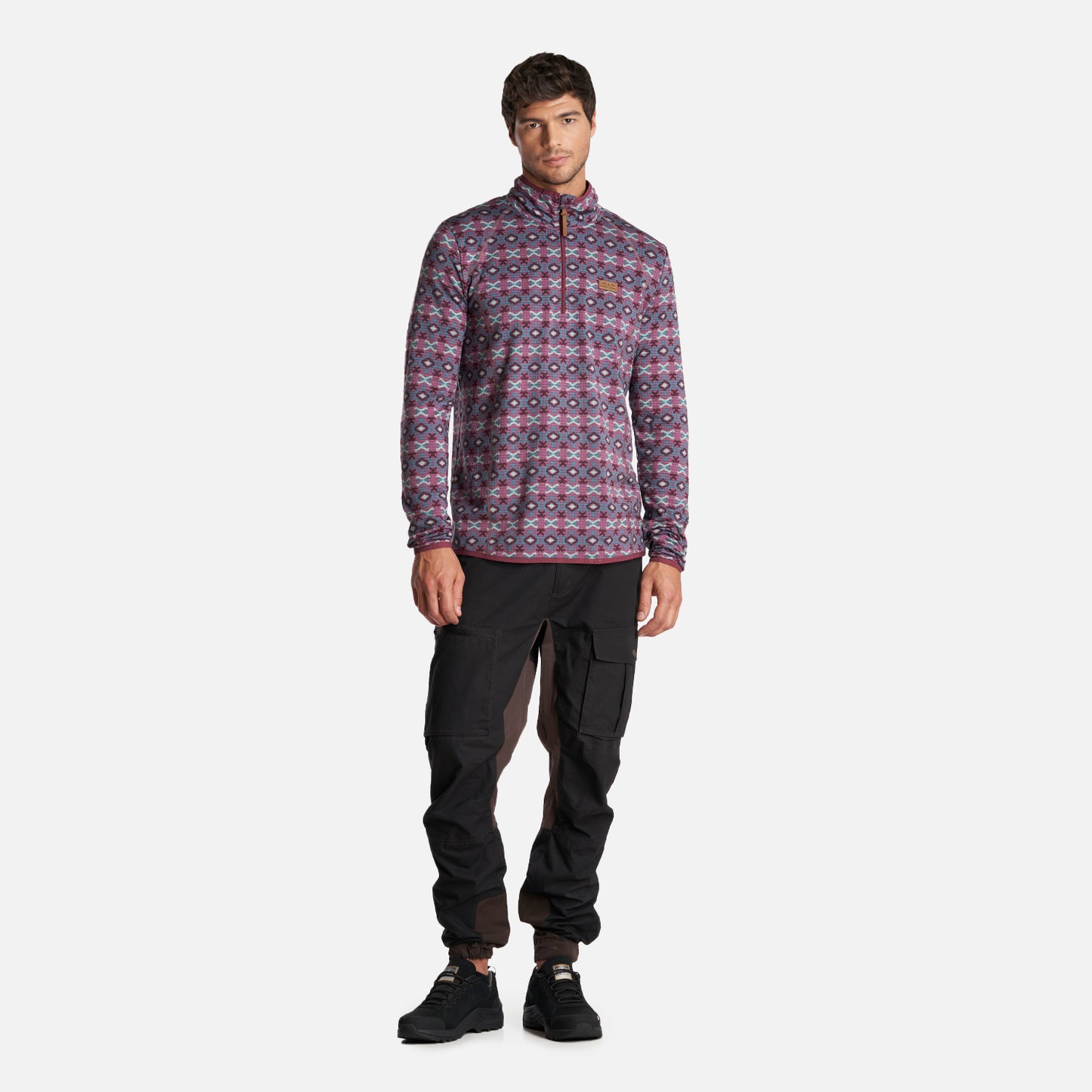 Poleron Hombre Taina Print Morado Haka Honu