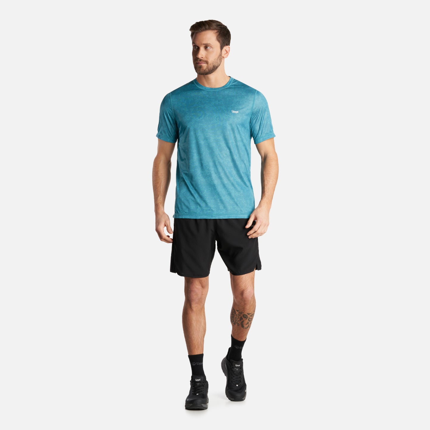 Polera Hombre Core Q-Dry T-Shirt Print Petroleo Lippi