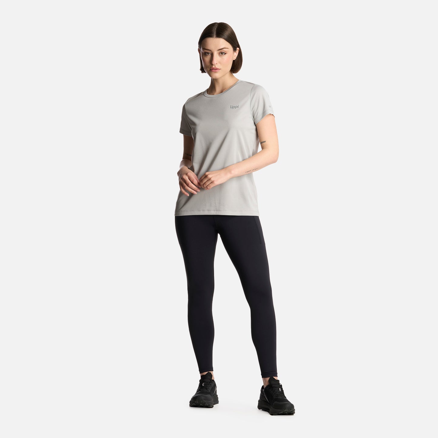 Polera Mujer Core Q-Dry T-Shirt Gris Claro Lippi