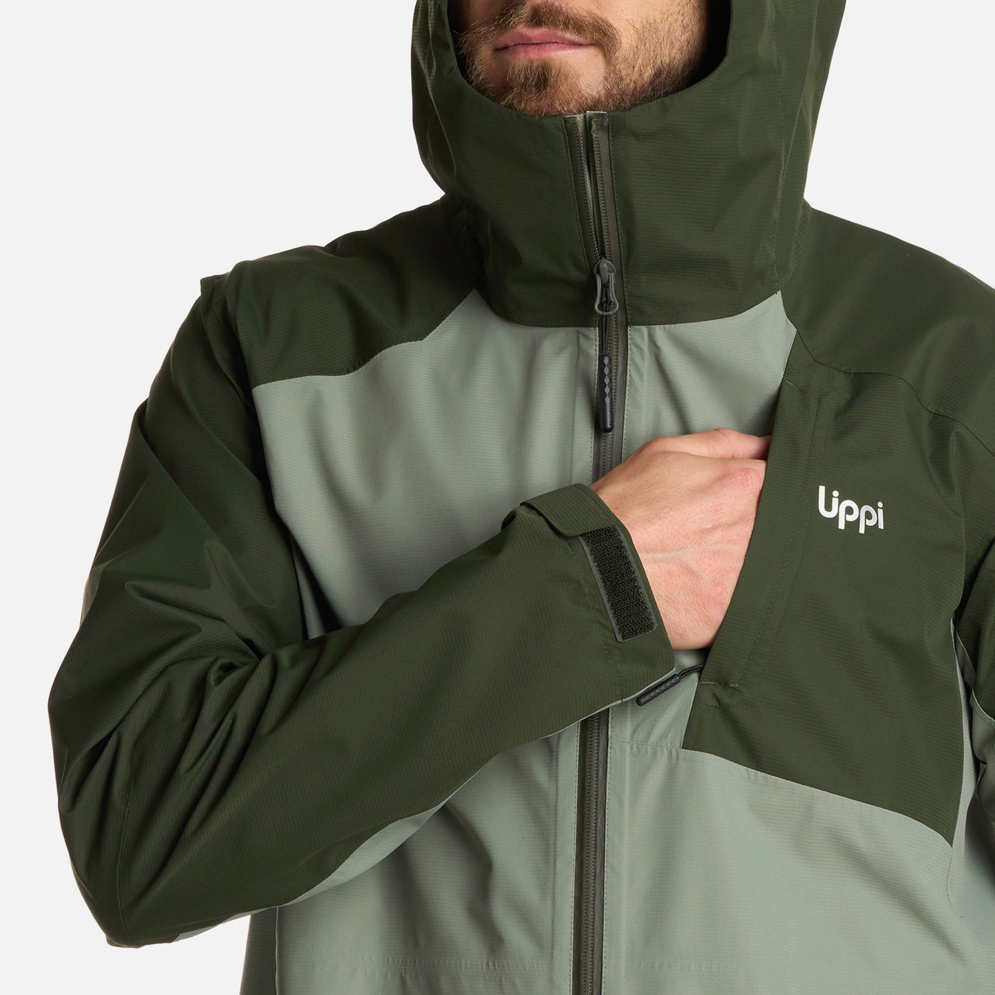 Chaqueta Hombre Shield B-Dry Hoody Jacket Verde Militar Lippi