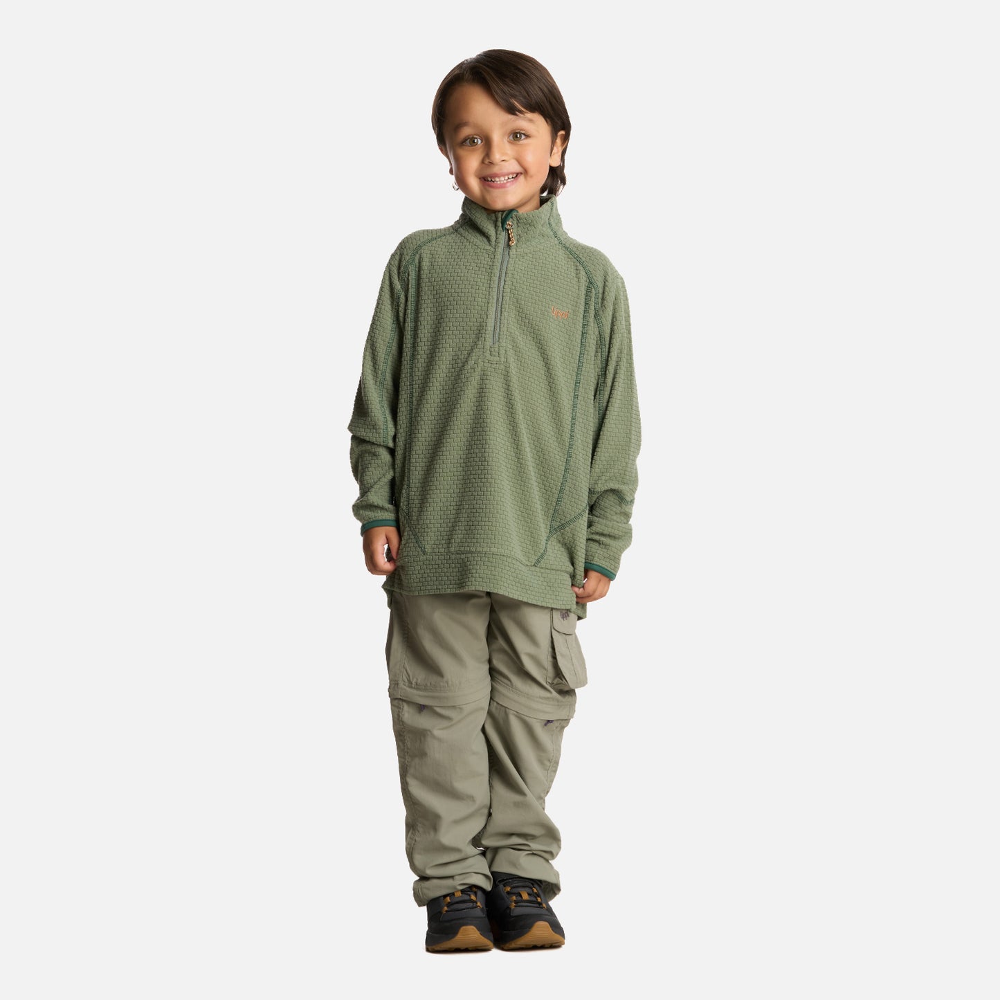 Polerón Niño Saltamontes Nano-F 14 Zip Jade Oscuro Lippi