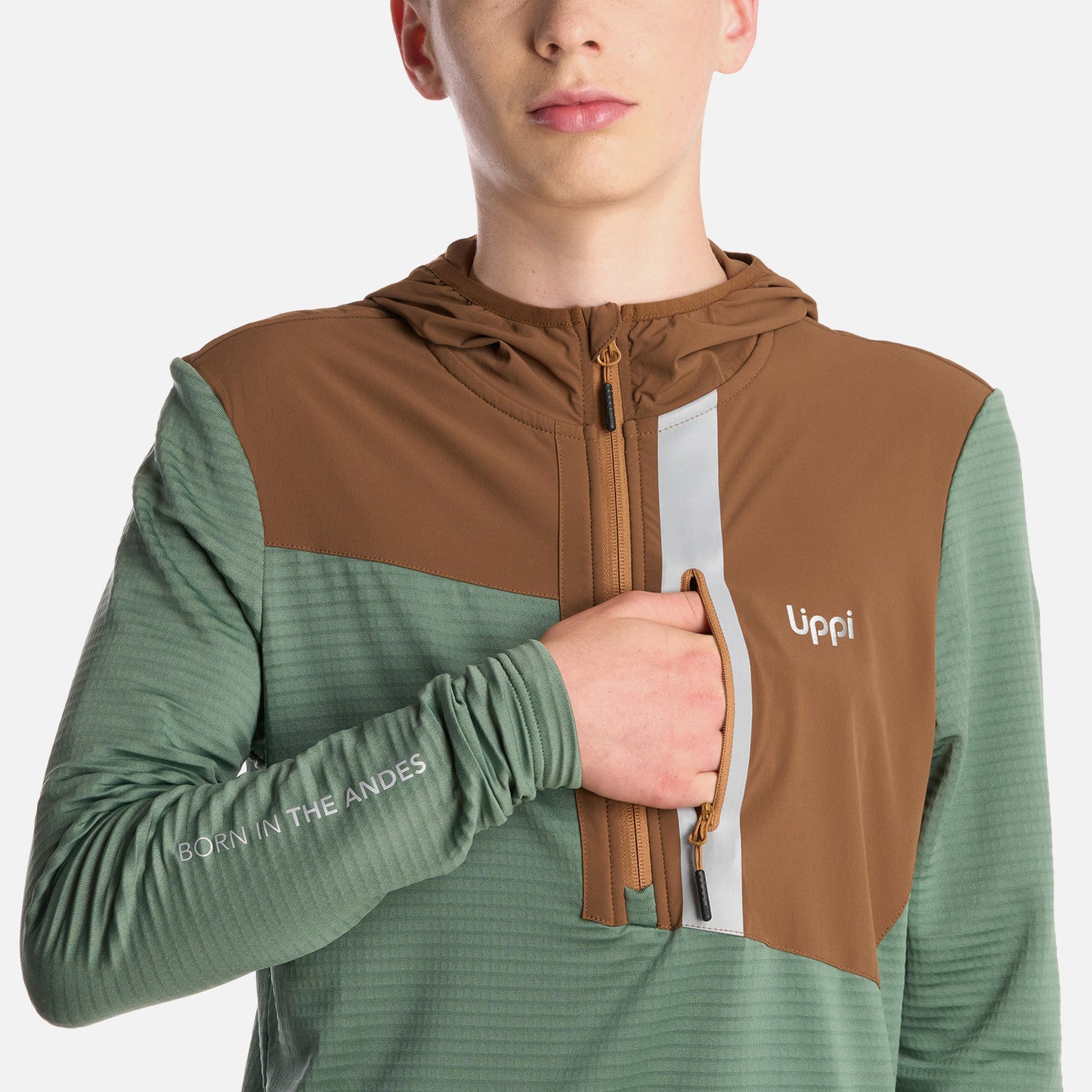Polerón Teen Boy Karova 14 Zip Hoody Jade Oscuro Lippi