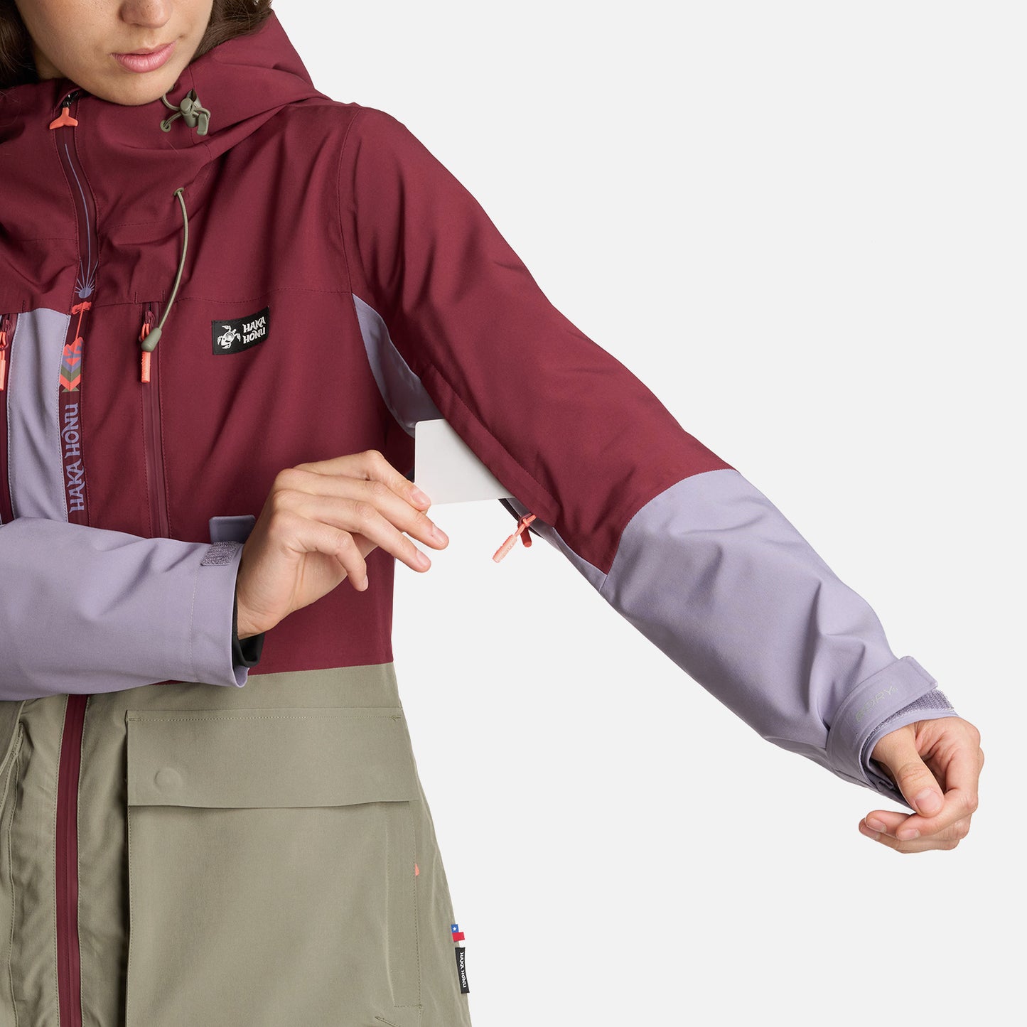Chaqueta Mujer Viento Blanco Burdeo Haka Honu