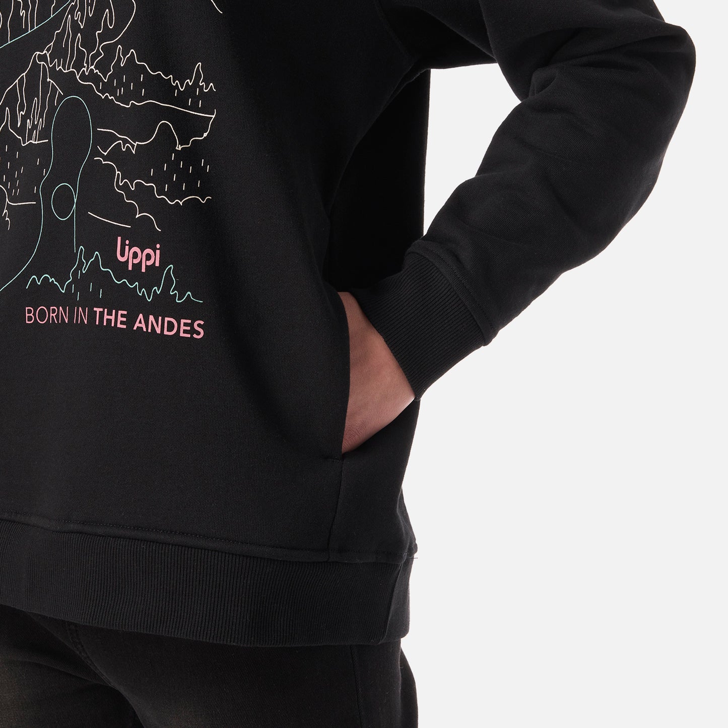 Polerón Mujer Insigne Hoody Sweatshirt Front Print Negro Lippi