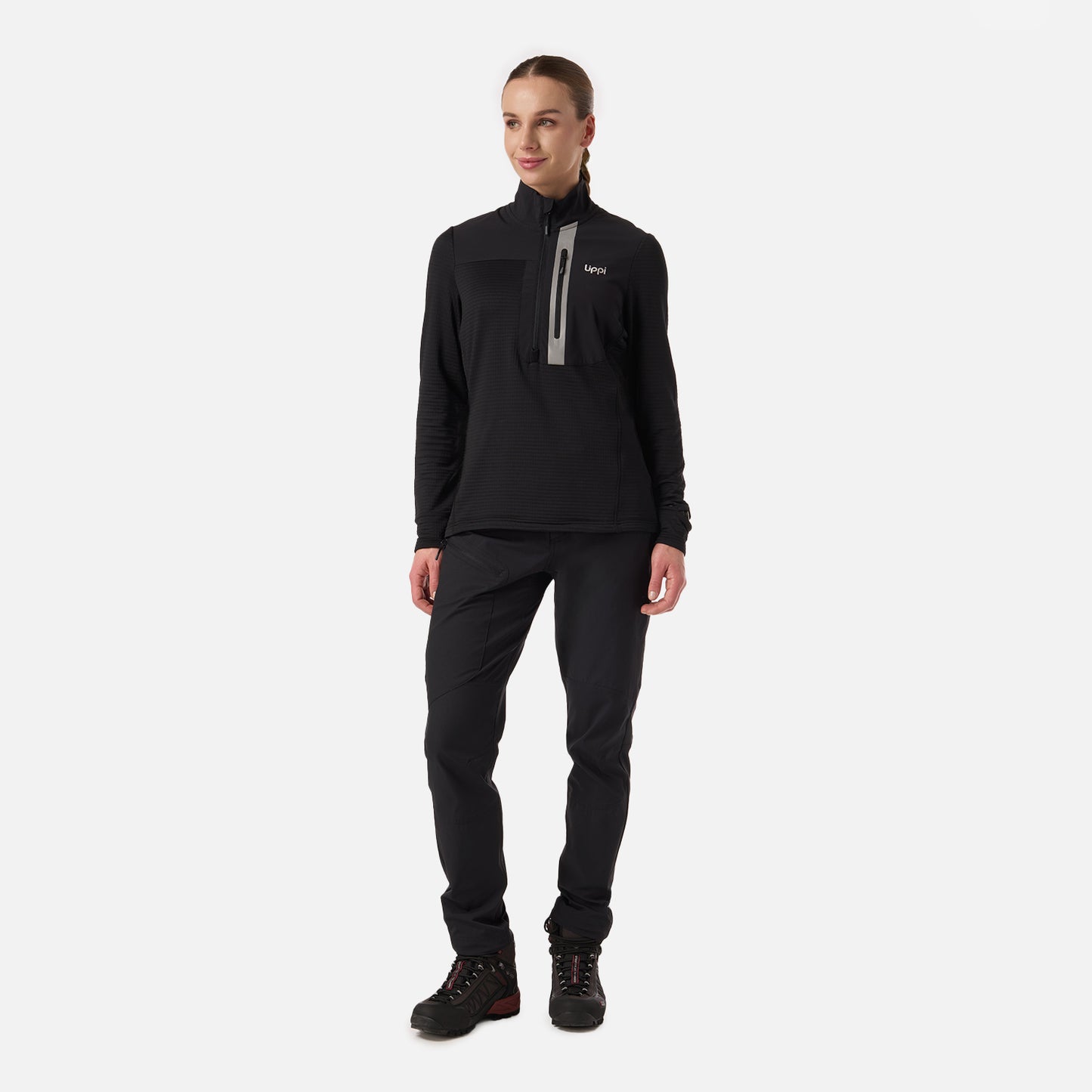 Polerón Mujer Karova Nano-F 1/4 Zip Negro Lippi